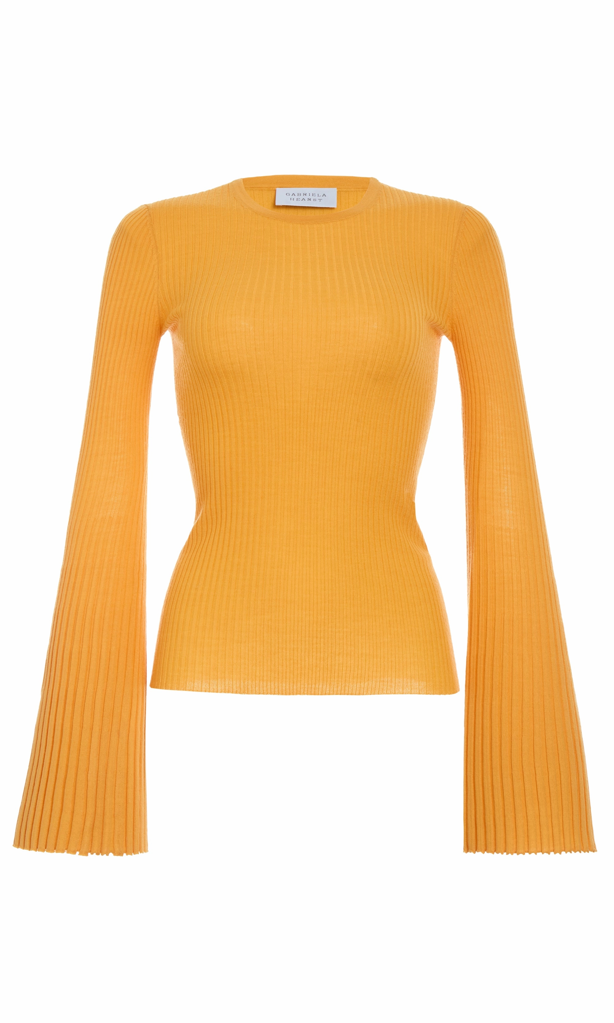 MultiPly Yarn Construction Soraya Knit Sweater in Yellow Merino Wool