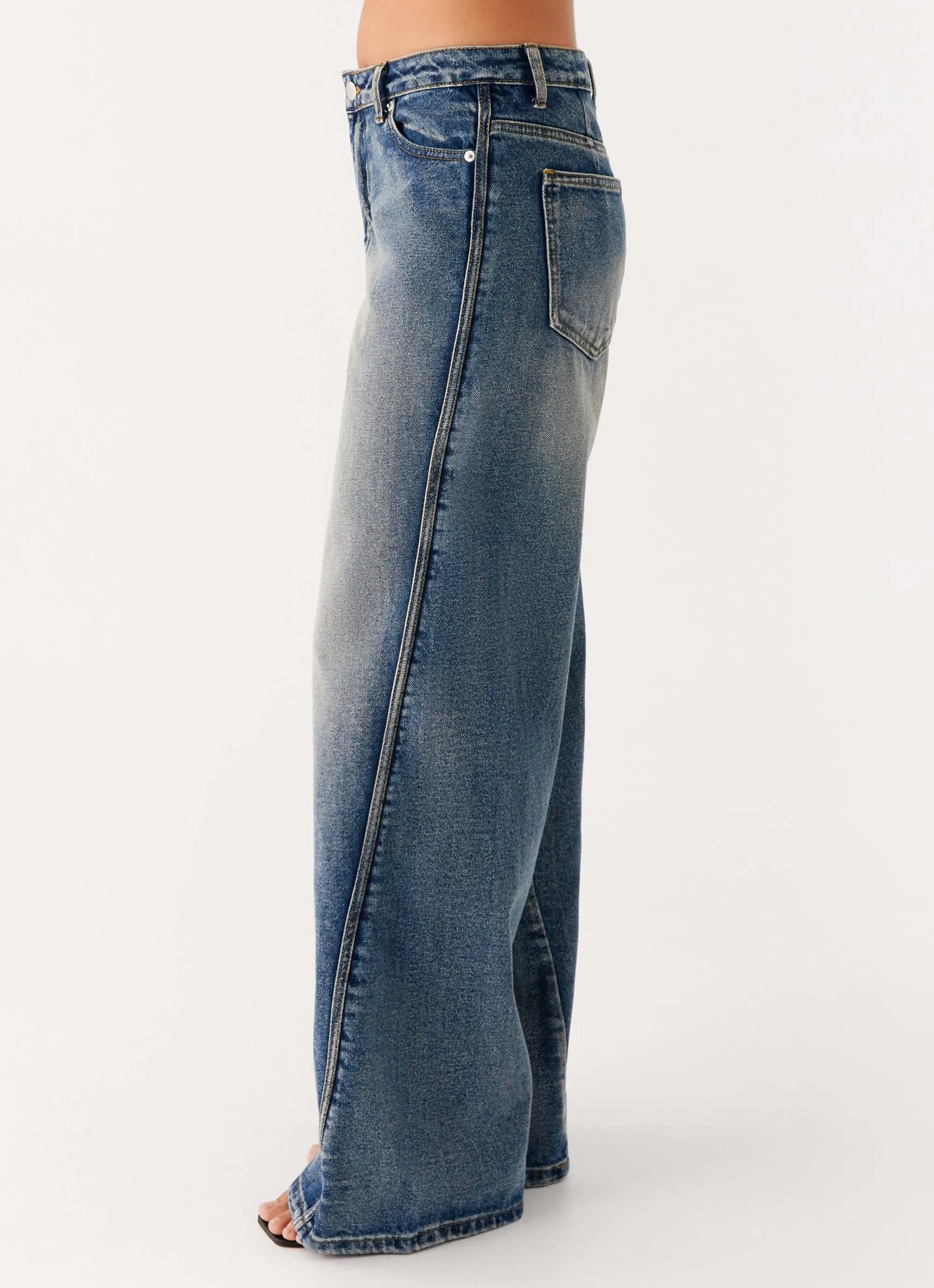 Calico Denim Jeans - Indigo Basic Fashion Spring Mood Elegant City Walk