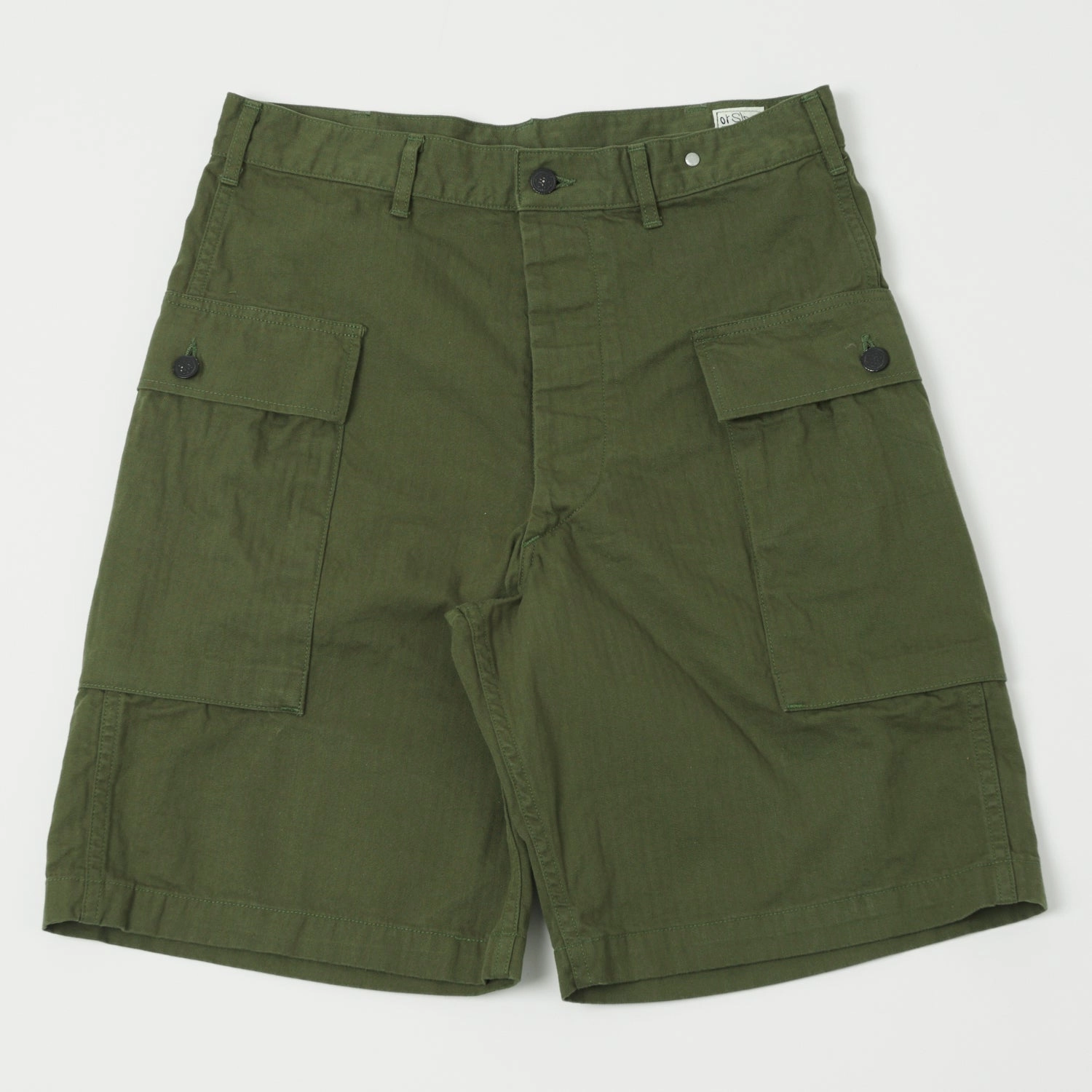 Punk style Flex Foam Insert orSlow U.S. Army Two Pocket Cargo Short - Olive Green