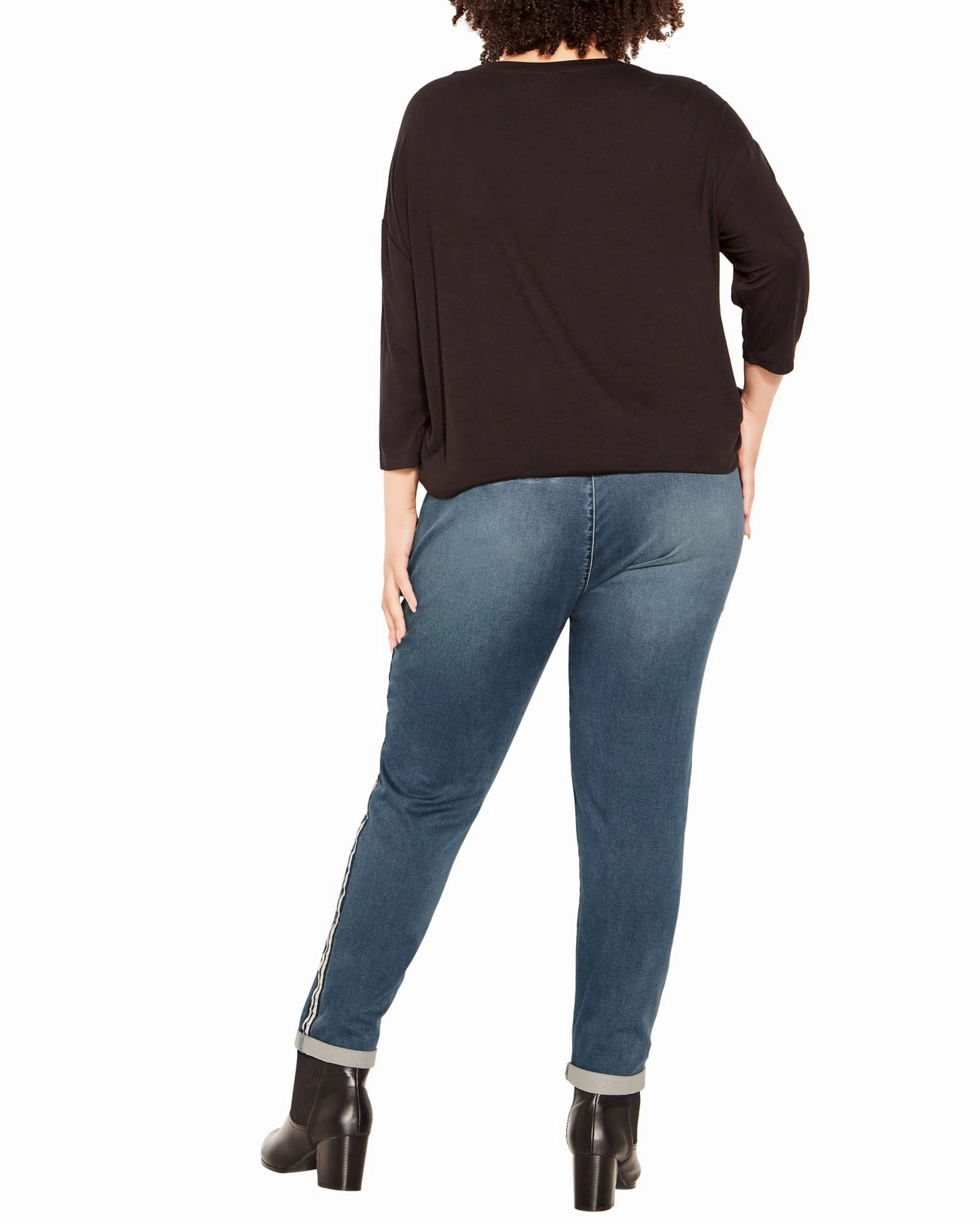 Customizable Hem Options City Walk Bold Look Shay Side Stripe Jogger | Medium Wash