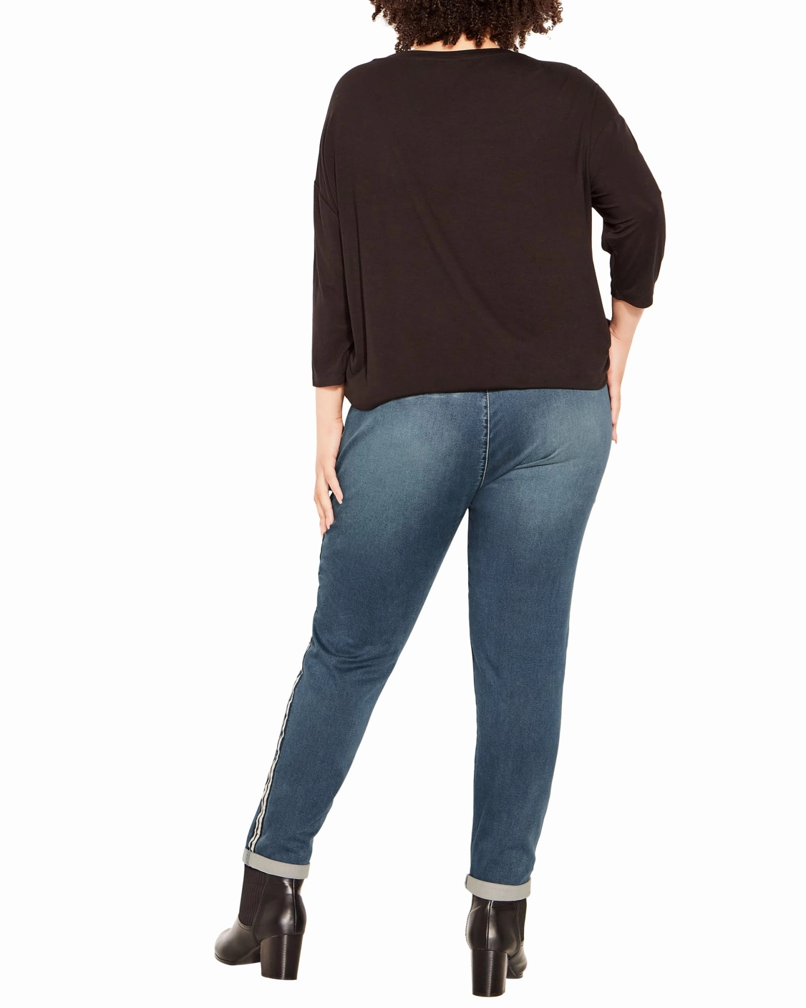 Shay Side Stripe Jogger | Medium Wash Easywear Style