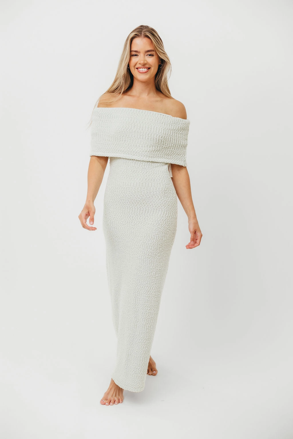Sleek and Simple Brit Maxi Dress in Seafoam - Bump Friendly