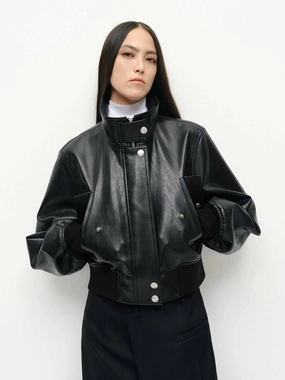 Cropped Leather Jacket Negotiate
