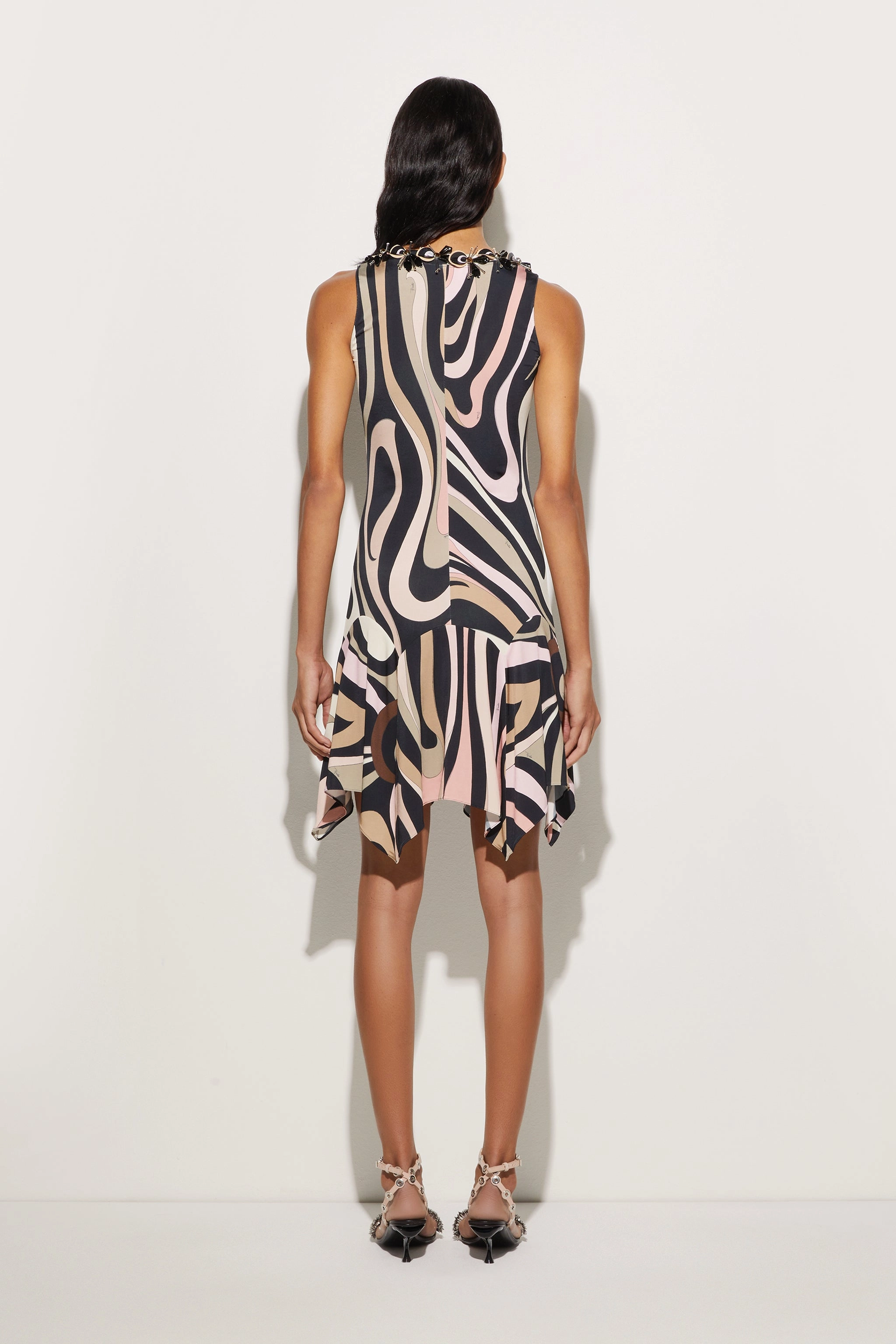 Marmo Embroidered Mini Dress Decorative-Design