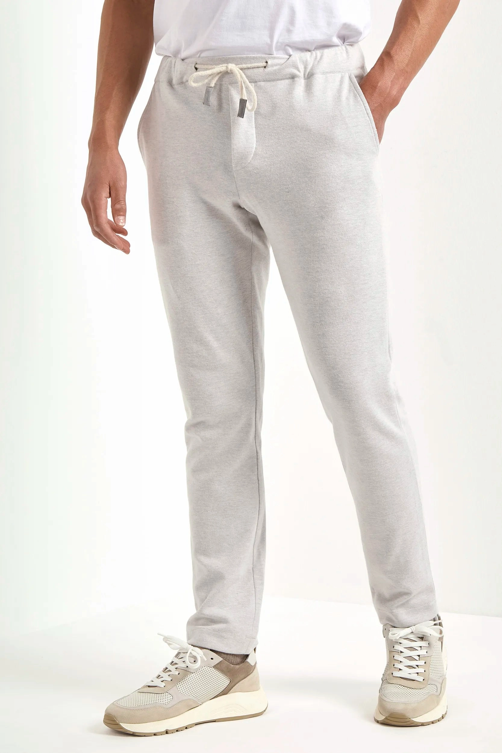 Stone jersey jogger pants - Made in Italy Layered Knit Structure Daily Layers