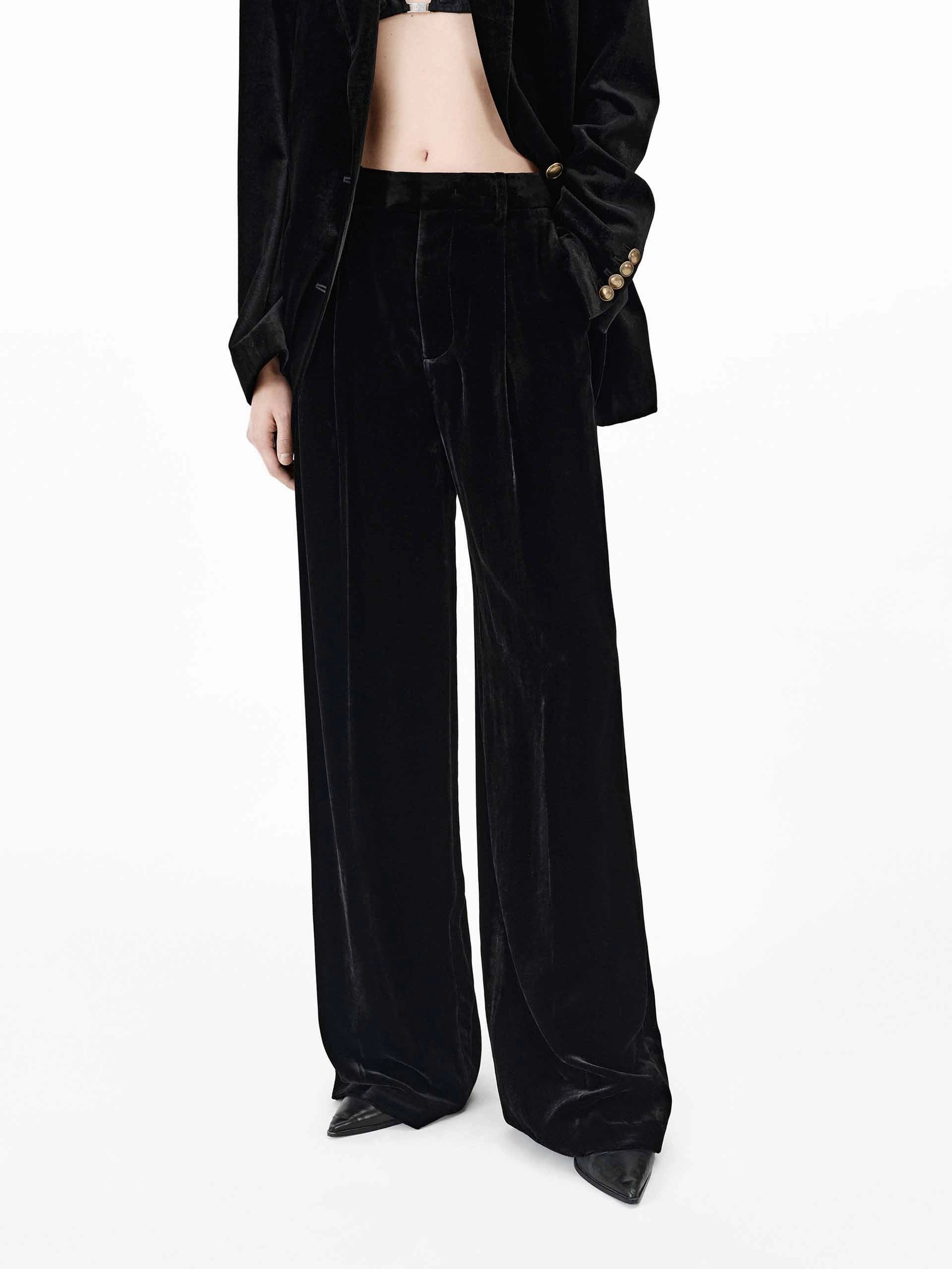 Versatile Design Straight Velvet Pants