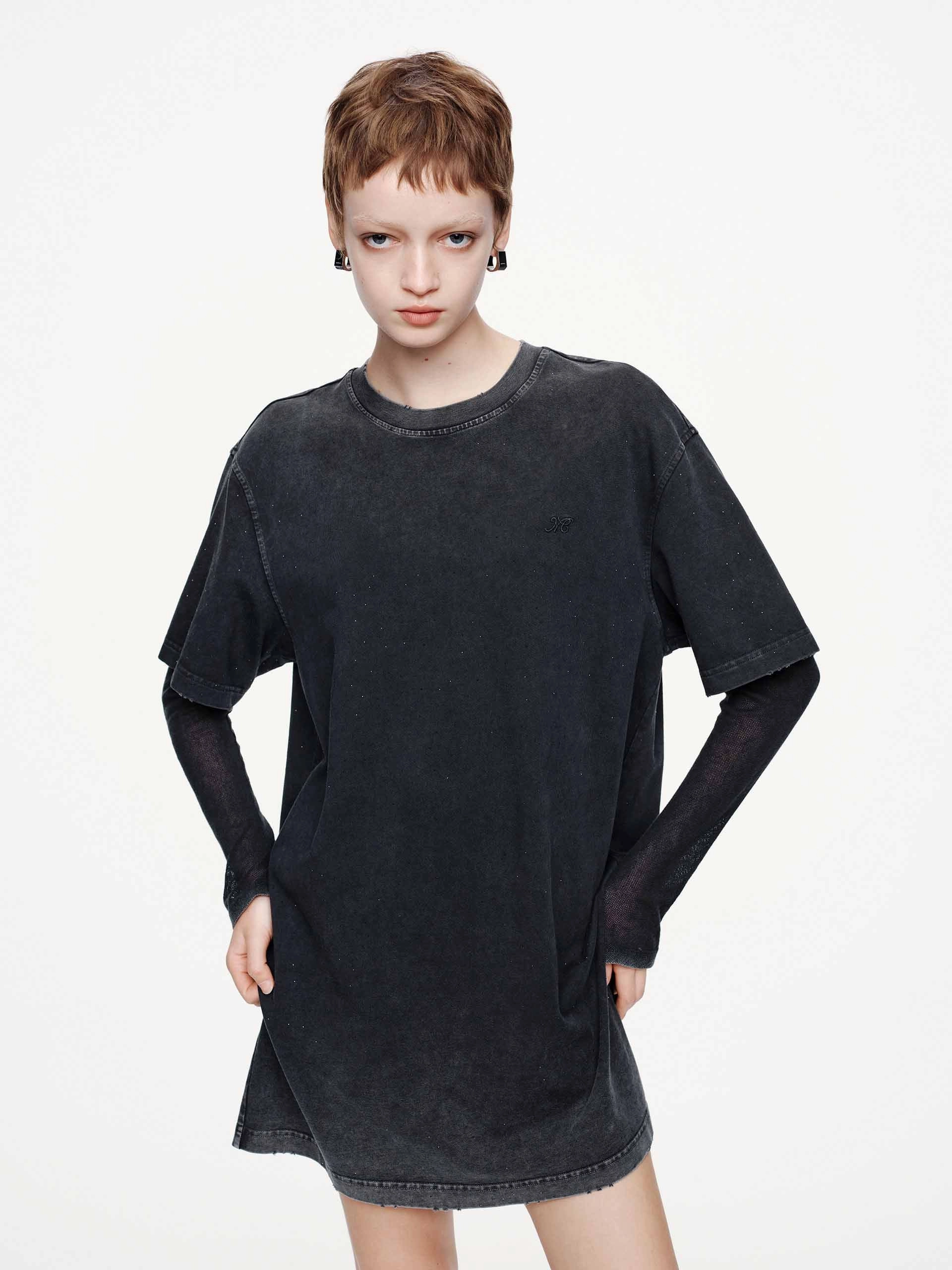 Clean Mood Hotfix Rhinestone T-shirt Dress