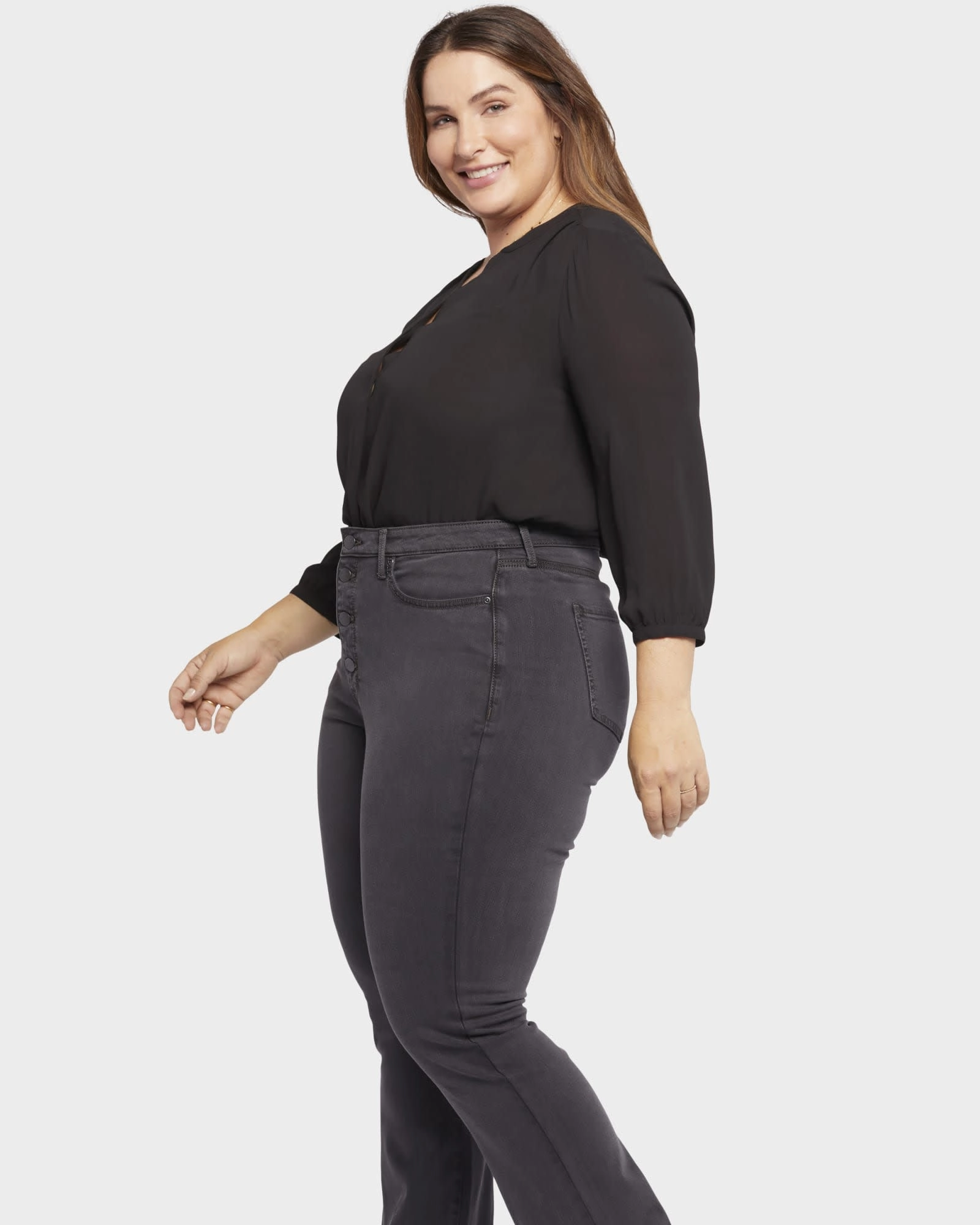 Barbara Bootcut With Button Fly | Sierra Stretch Comfort Simple Detail