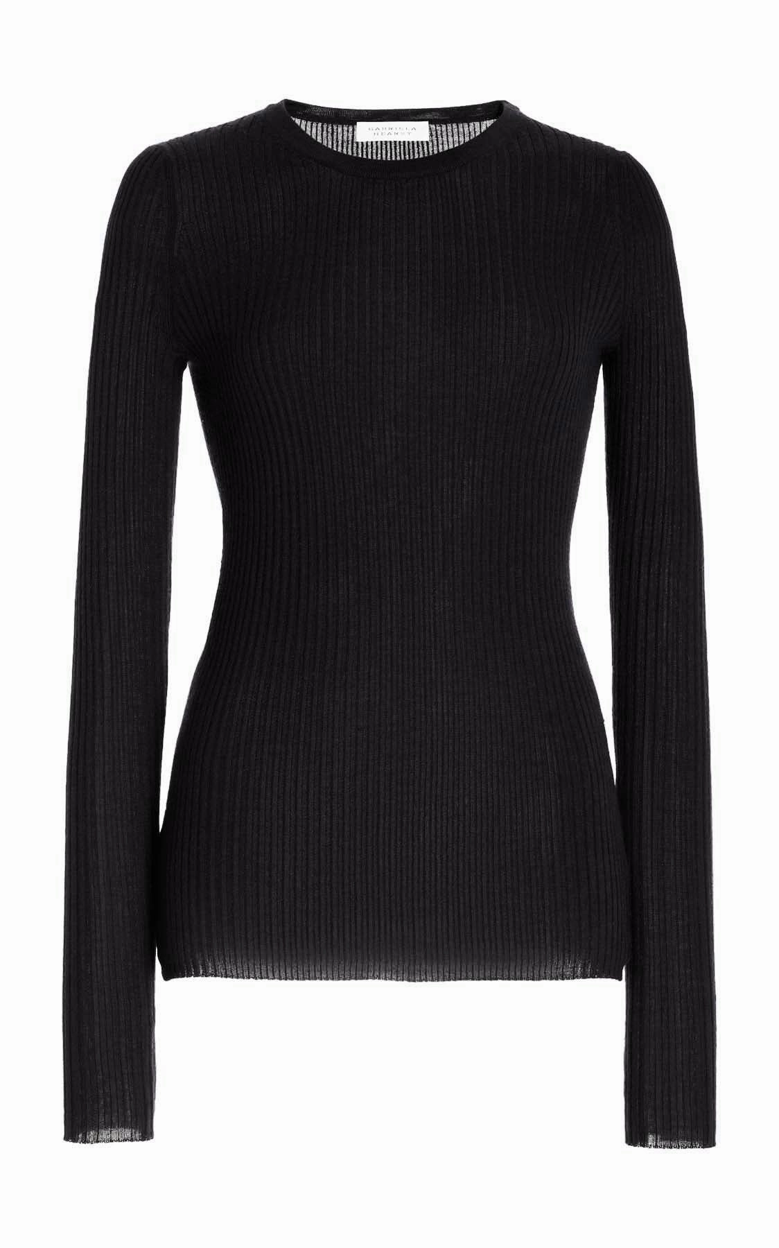 Thermal Air Pocket Browning Knit Sweater in Black Cashmere Silk
