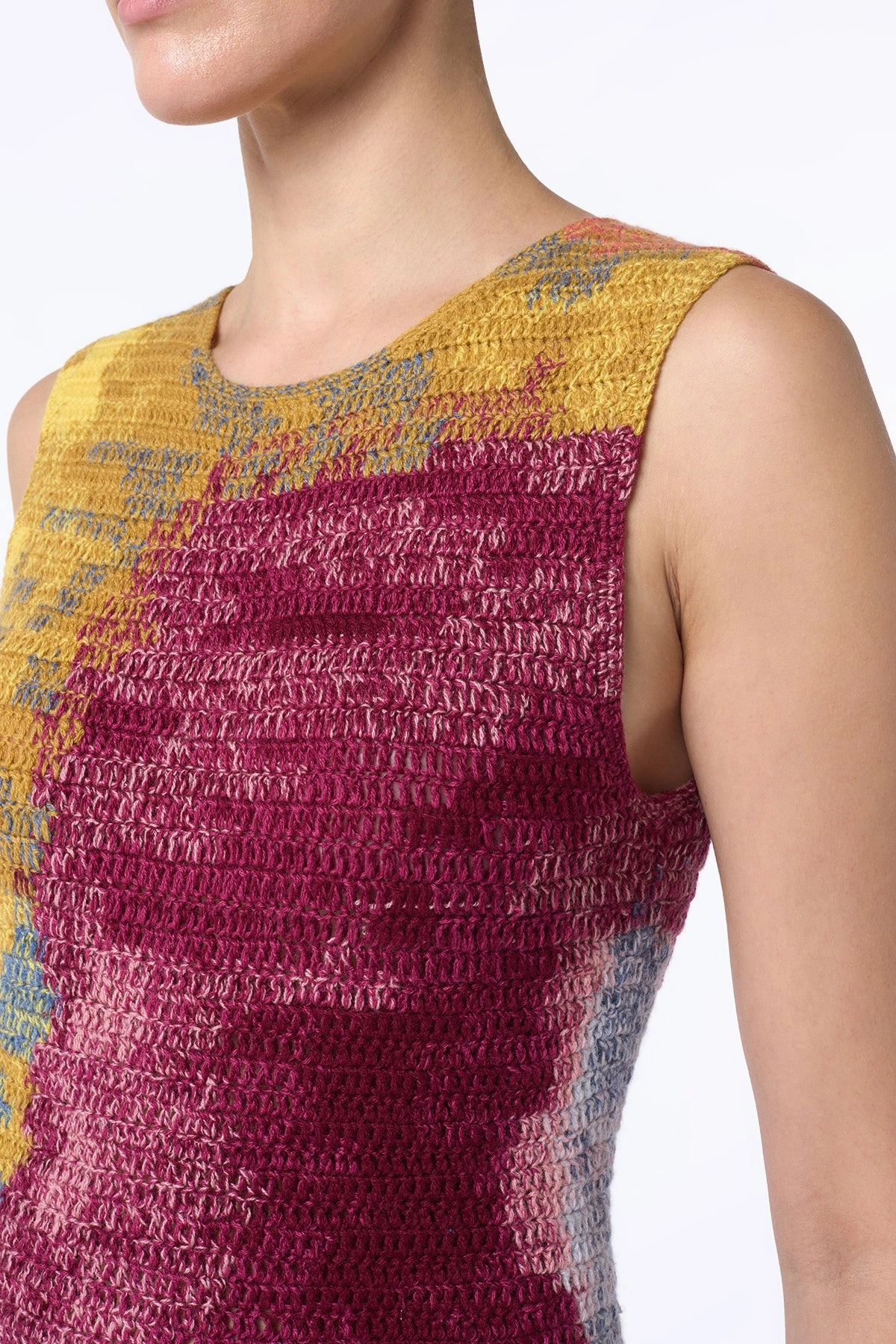 June Crochet Maxi Dress in Aurora Multi Cashmere Relaxed Warmth Daily Casual