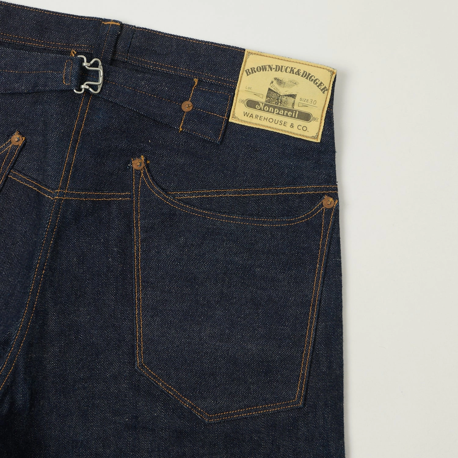 Multi Season Piece Warehouse & Co 'Brown-Duck & Digger' Regular Straight Jean - Raw
