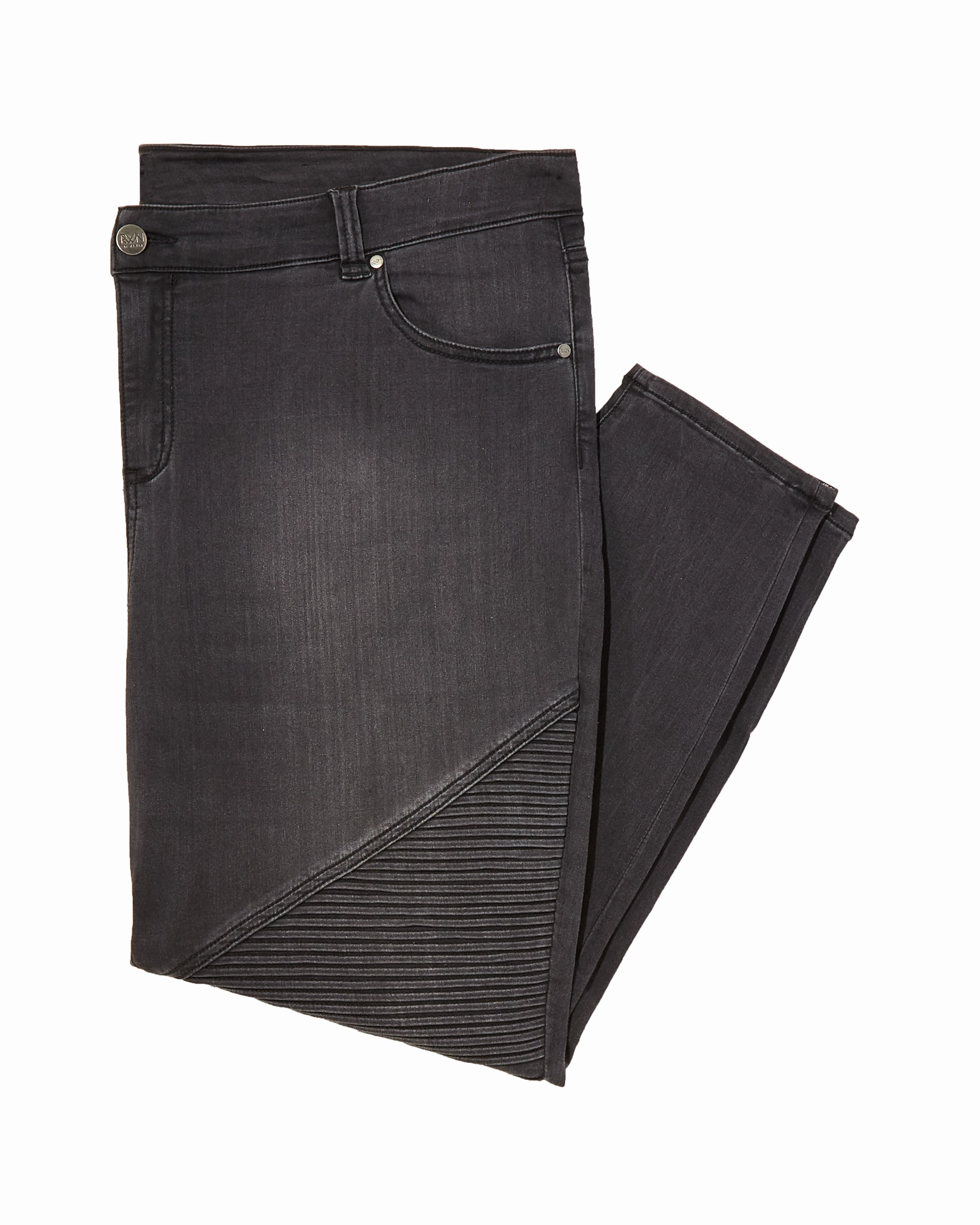 Bennett Moto Detail Skinny Jean | Charcoal Grey Hidden Rivet Details