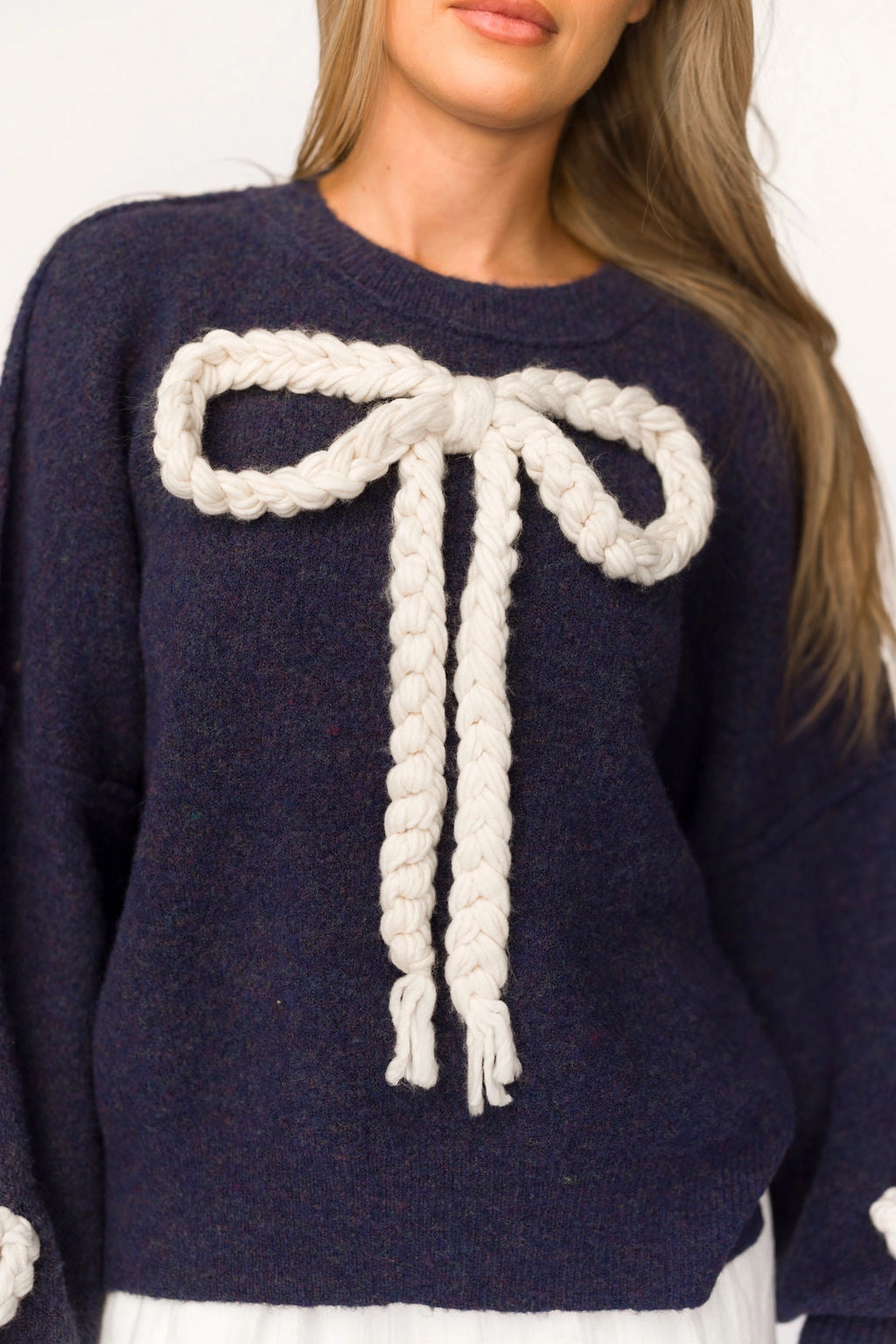 Winter Styling Clara Oversized Pullover Sweater in Navy *Final-Sale*