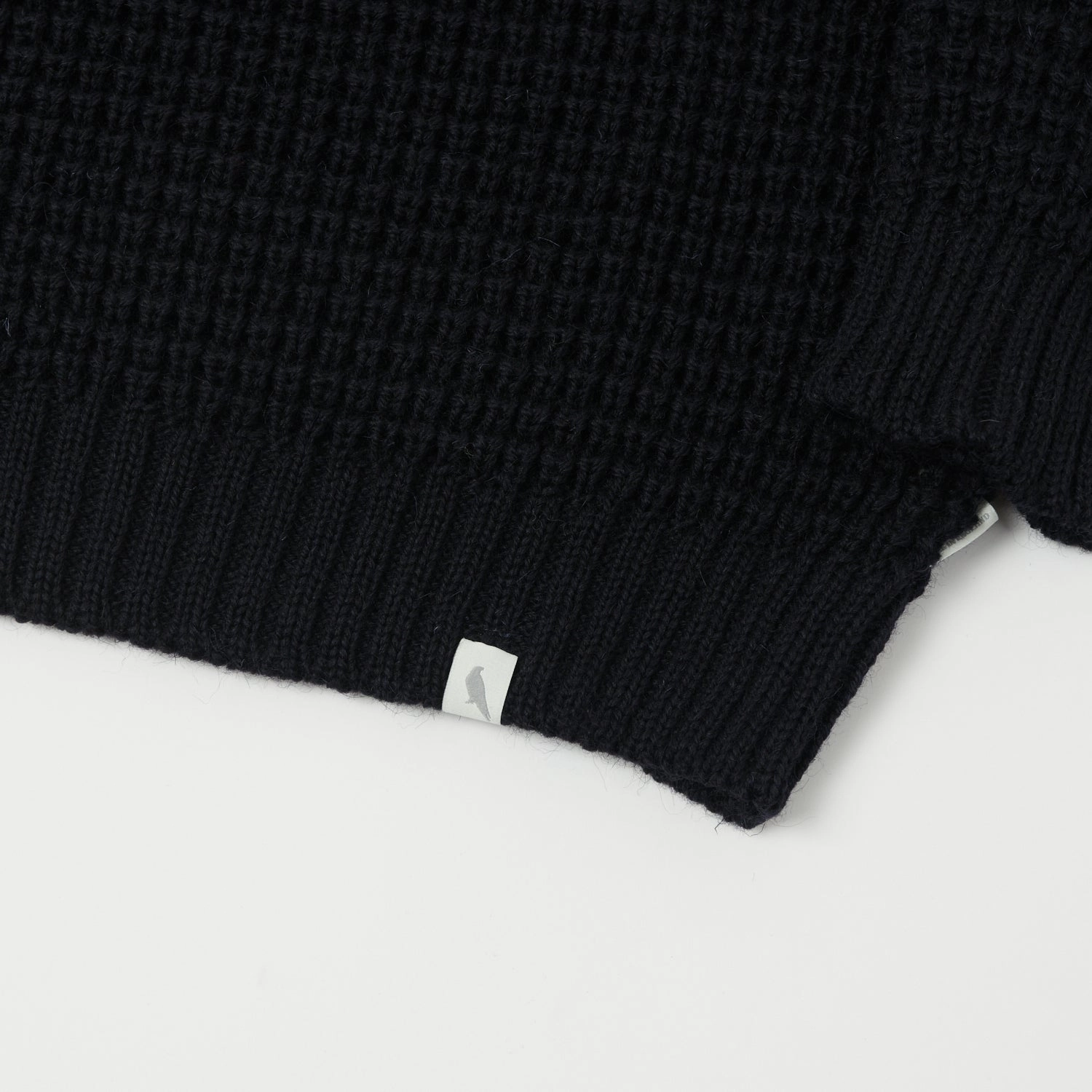 Minimalist Button Placket Peregrine Waffle Knit Jumper - Navy
