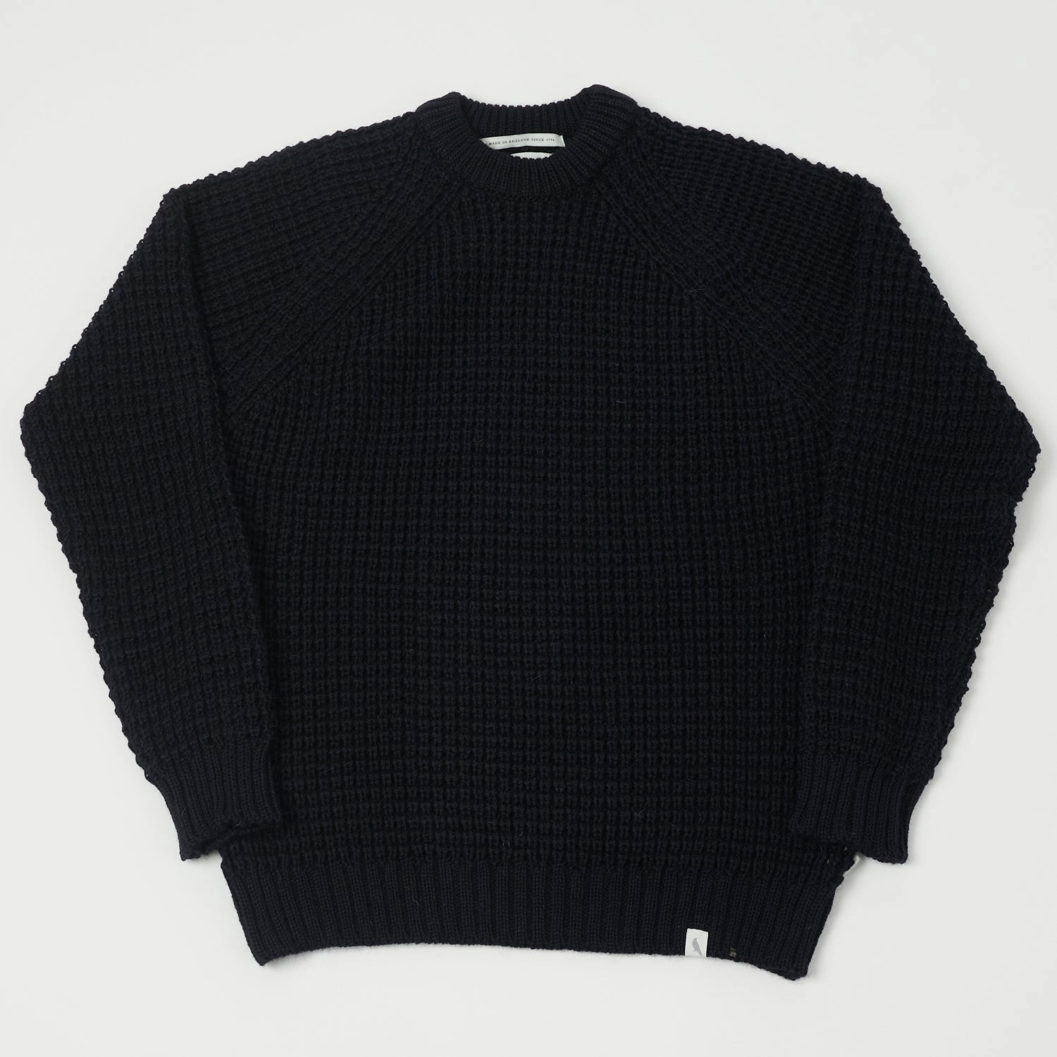 Peregrine Waffle Knit Jumper - Navy FrayResistant Edging