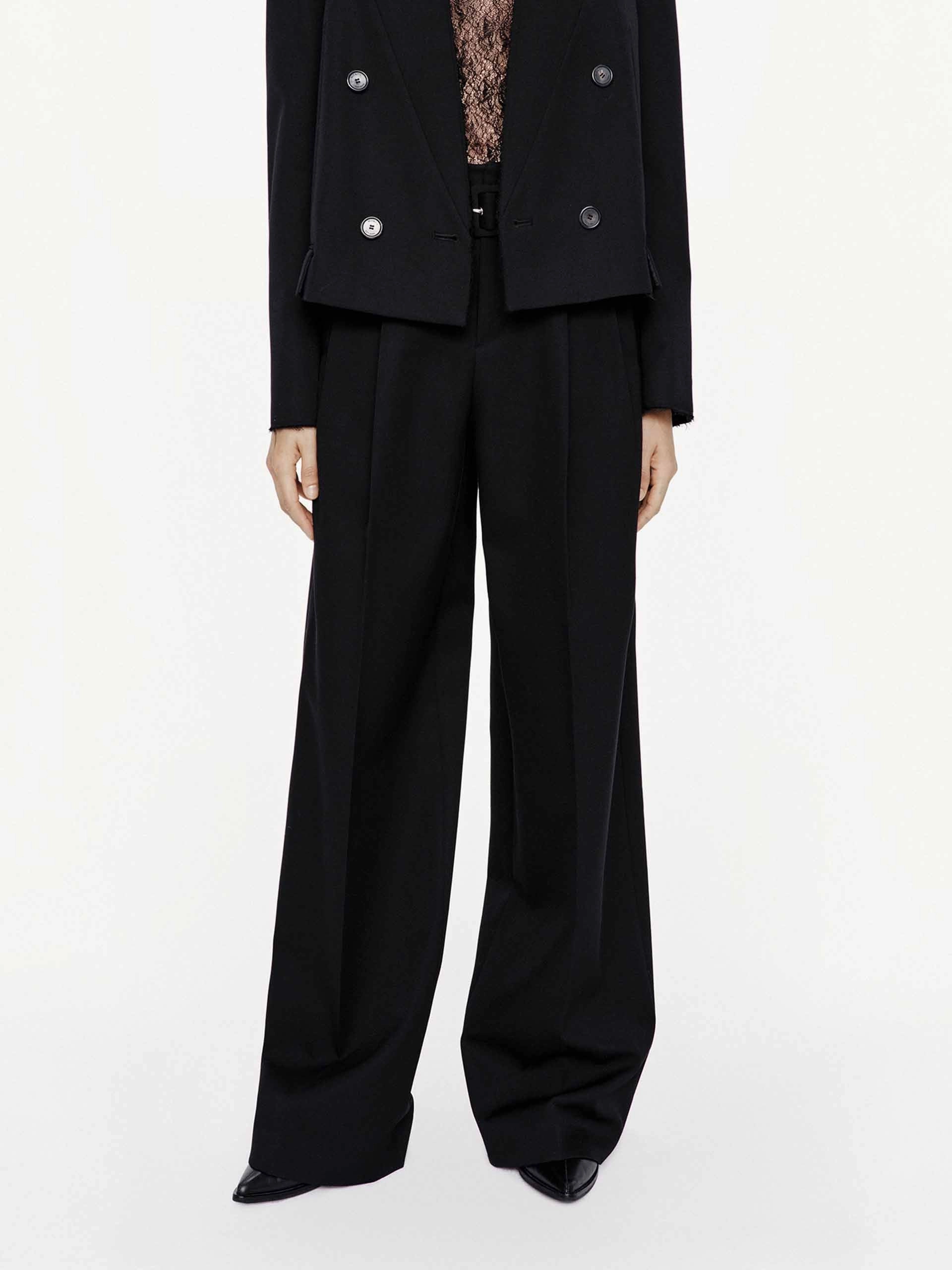 OdorResistantFinish With Belt Wool Trousers