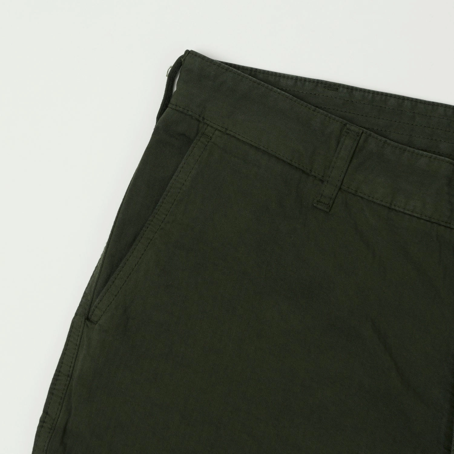 Heimat 'Journey' Herringbone Twill Shorts - Military Green Casual Ease