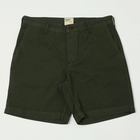 Heimat 'Journey' Herringbone Twill Shorts - Military Green Sweat Resistant Fabric