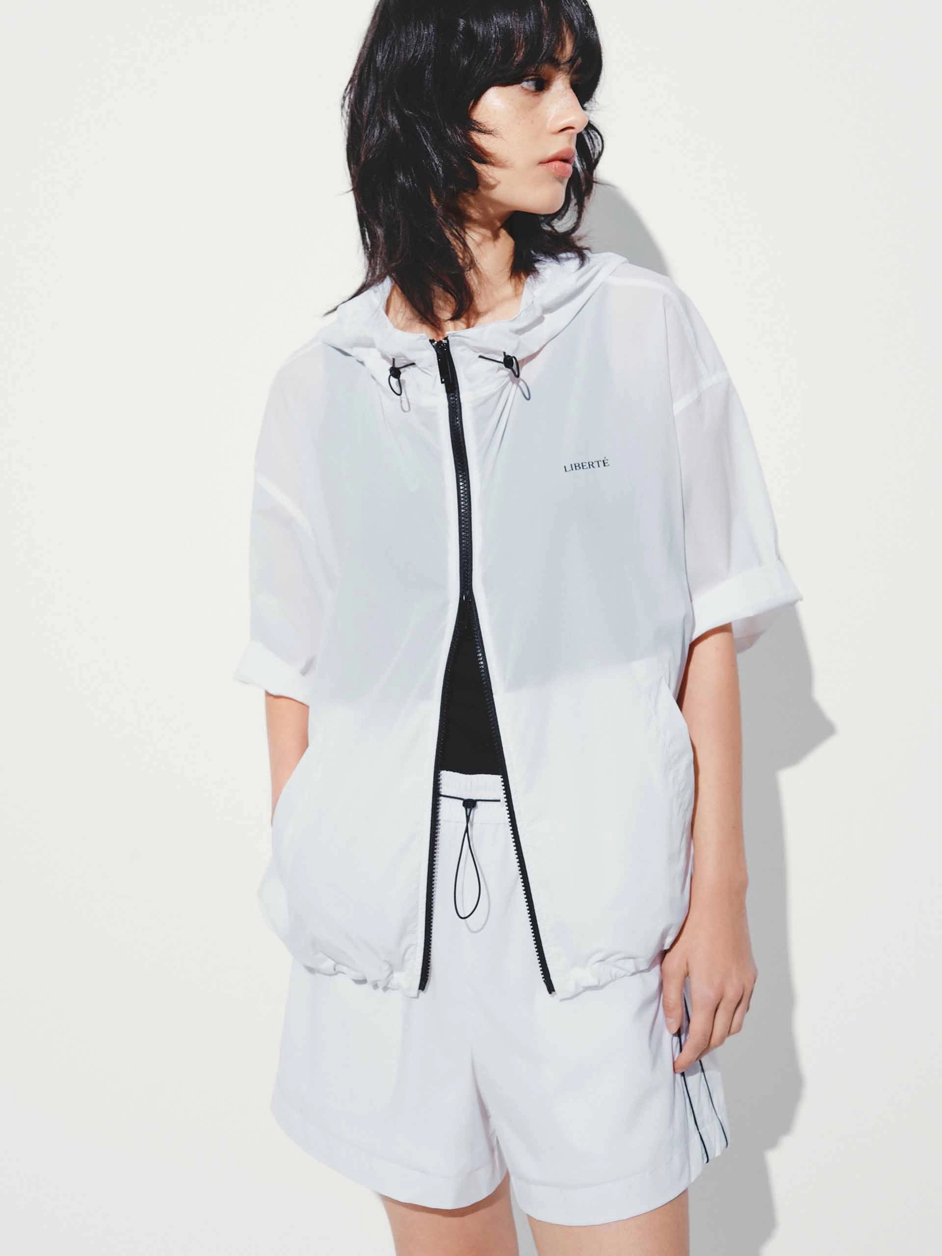 Drawstring Hem Hooded Coat Teflon Finish All Day Wear