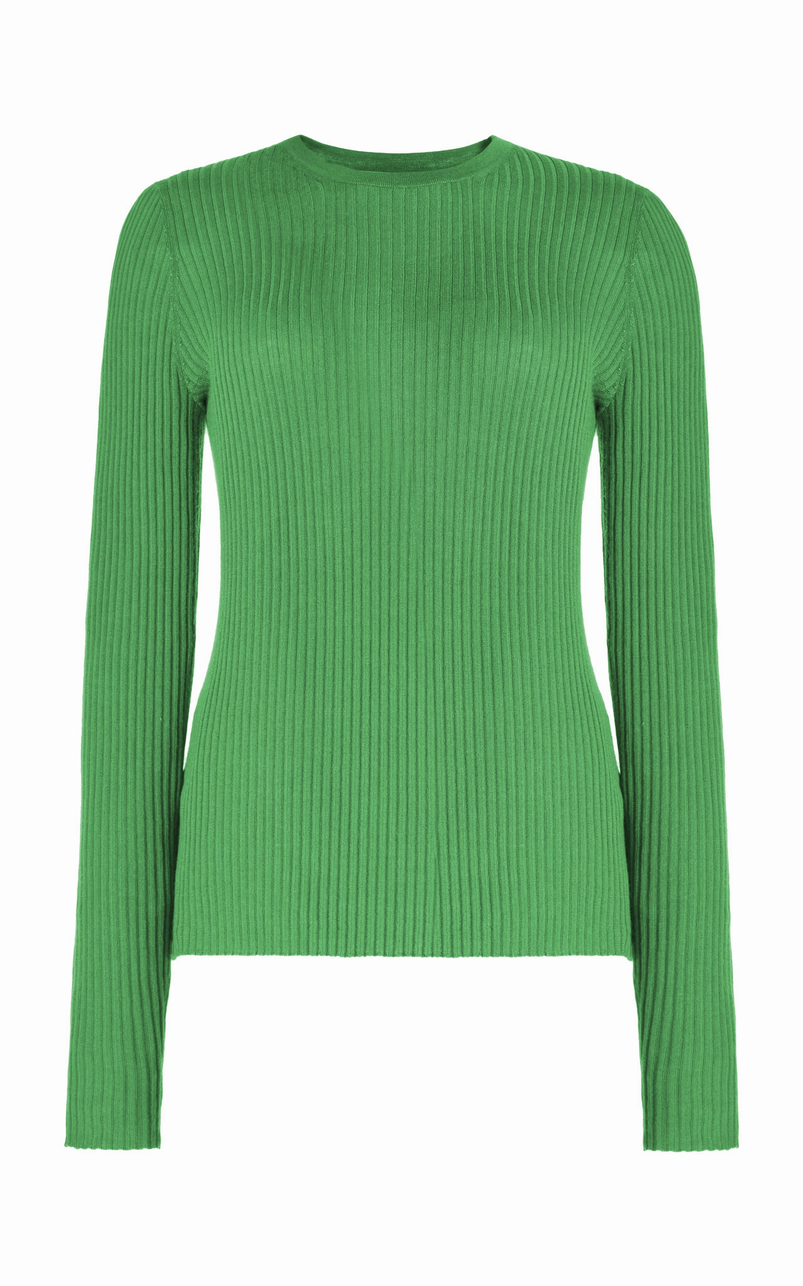 Browning Knit Sweater in Peridot Green Cashmere Silk Fray Resistant Edges