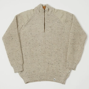 Multipanel Construction Ventilation Panel Design Peregrine Foxton Quarter Zip Jumper - Oatmeal