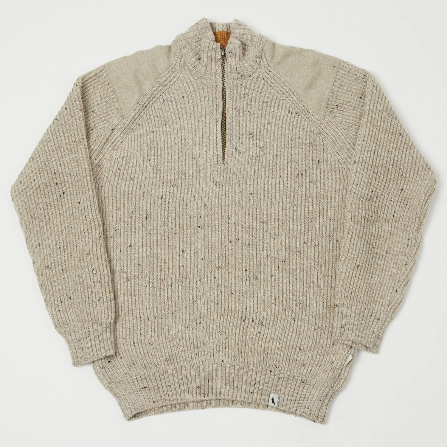 Multipanel Construction Ventilation Panel Design Peregrine Foxton Quarter Zip Jumper - Oatmeal