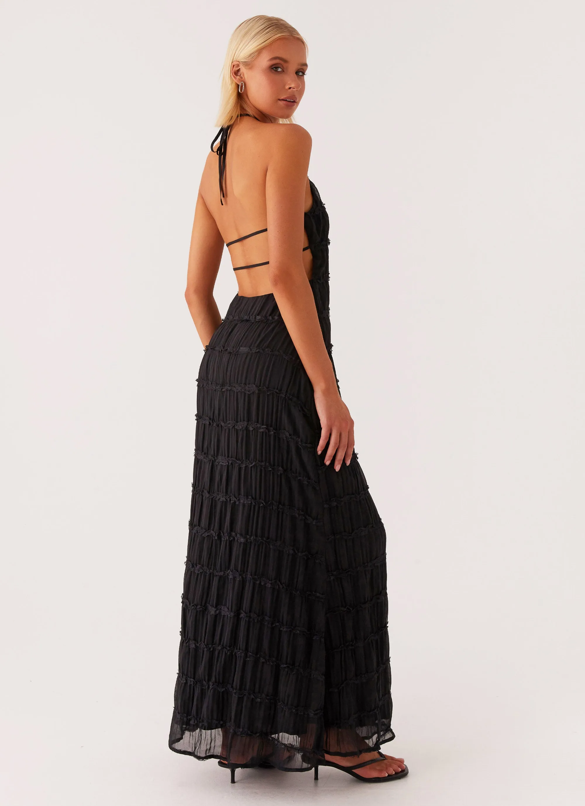Cotton Skin Evening Chic Aullie Maxi Dress - Black