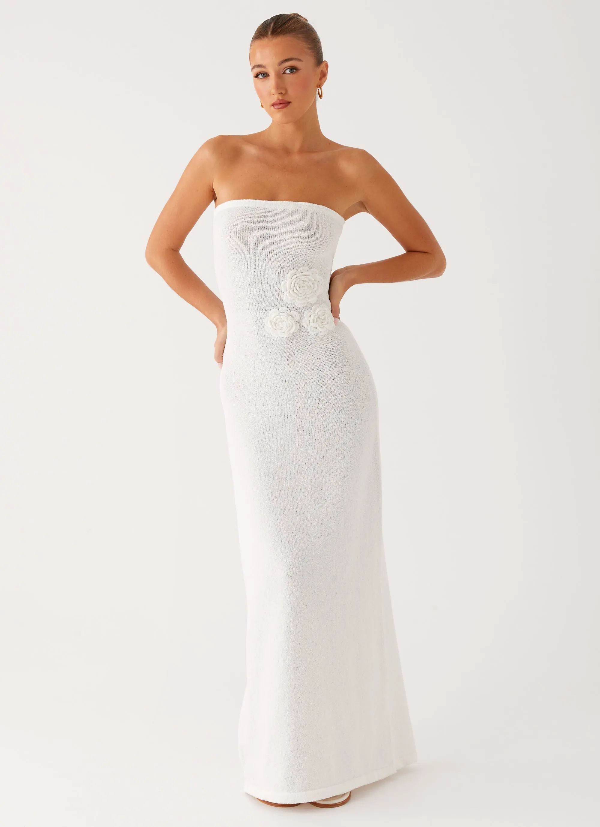 Quick Outfit Arli Strapless Maxi Dress - Ivory