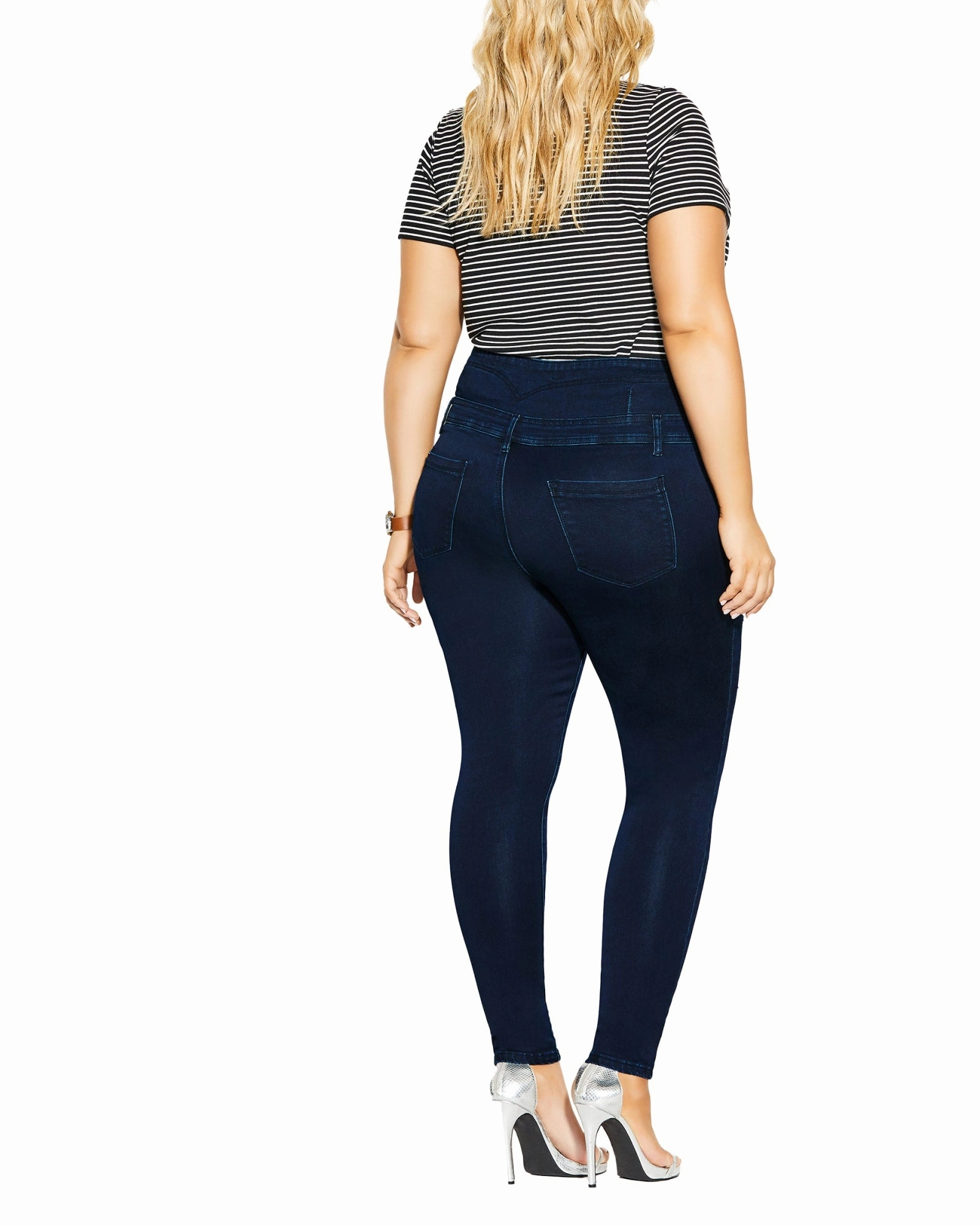 Asha Ripped Jeans | Dark Denim Stretch Classic Wear Button Fly Closure