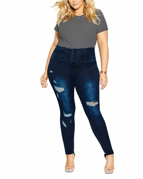 Asha Ripped Jeans | Dark Denim fade resistant color All Round Wear