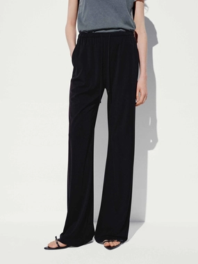 Drawstring Waist Flared Trousers Chill Style