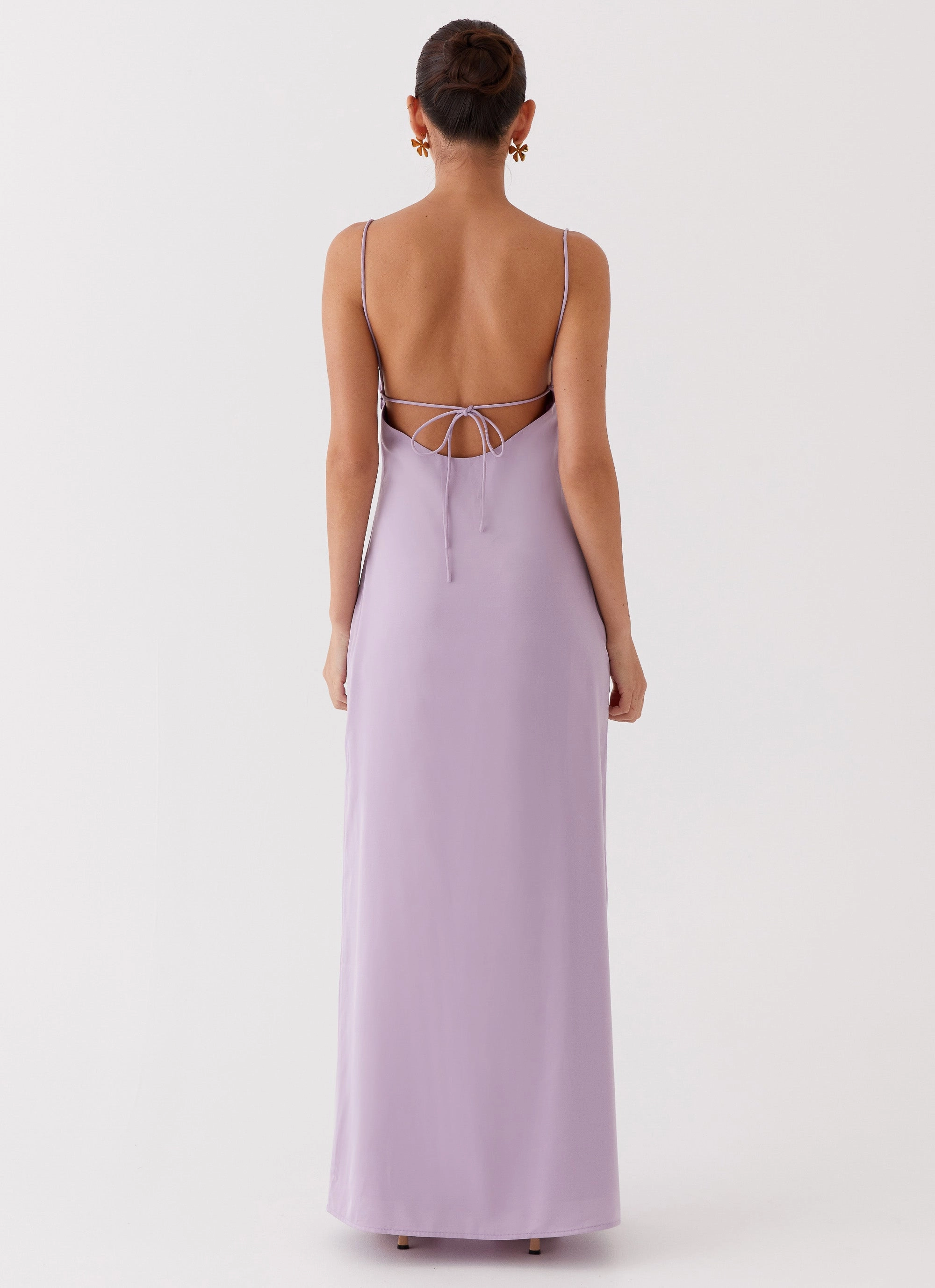 Multi Season Smart Edge Dream Sight Lace Satin Maxi Dress - Lilac