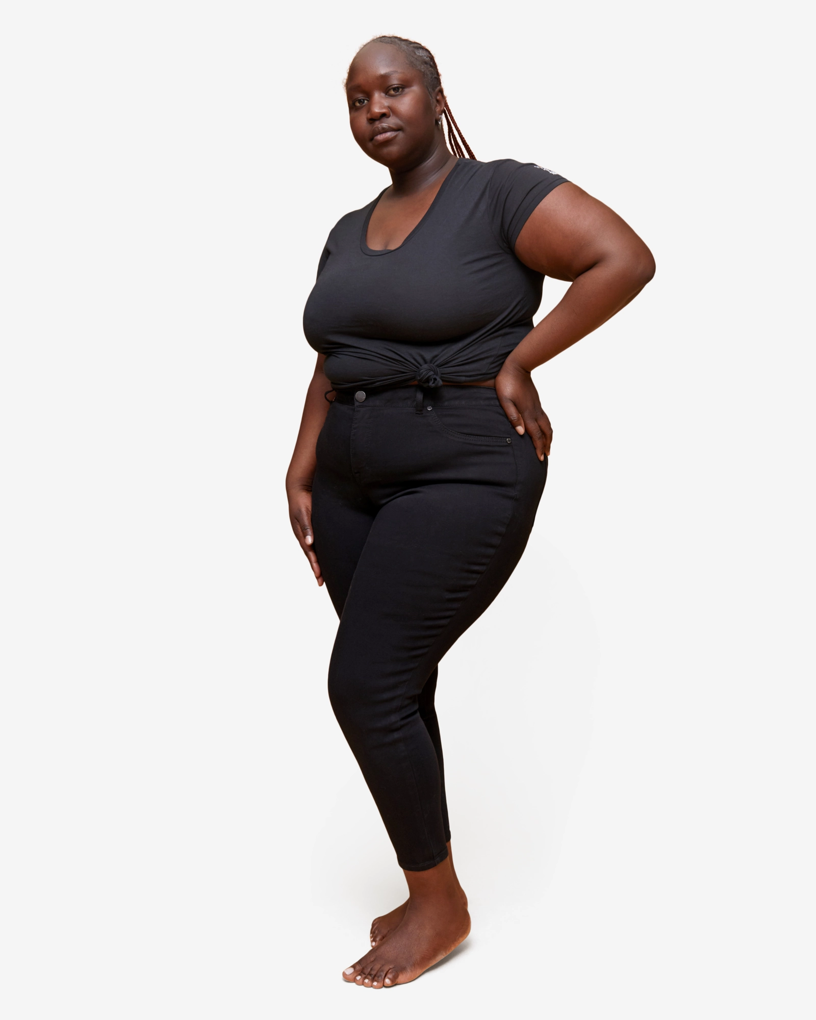 Neutral Smooth Linda Ankle Jeans 28" | Black