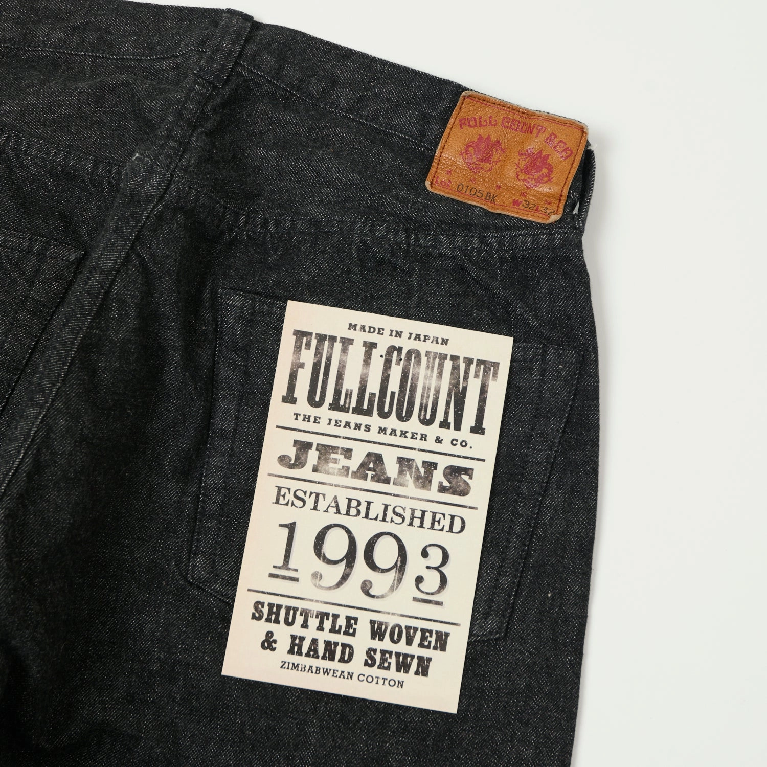 Casual Musthave Full Count 0105 13.7oz Wide Straight Jean - Black One Wash