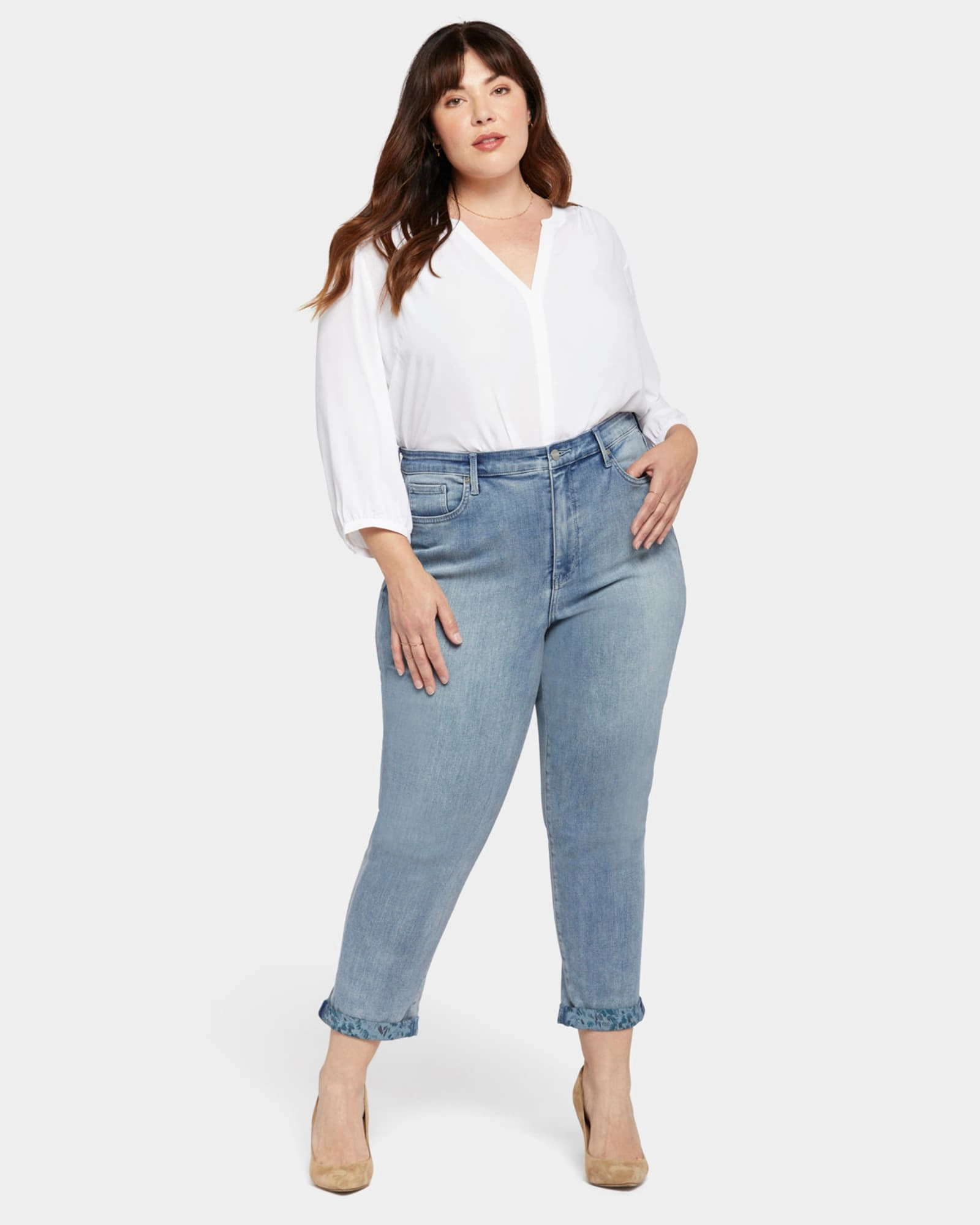 Margot Girlfriend Printed Cuff Jean | Thistle Falls Travel Outfit Student Outfit Lightweight