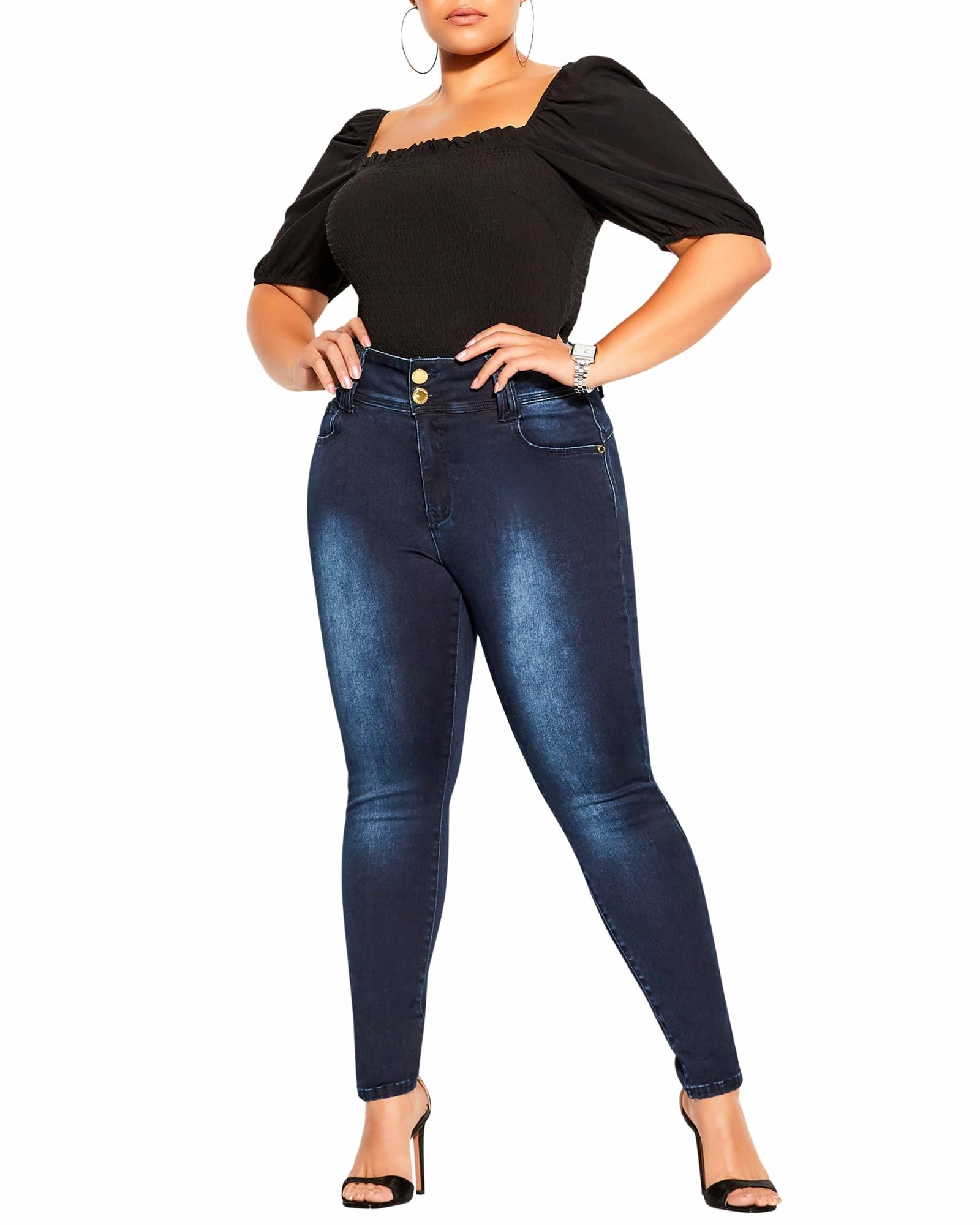 Beach Day Sustainable Fade Resistant Wash Asha Pocket Denim  | Dark Denim