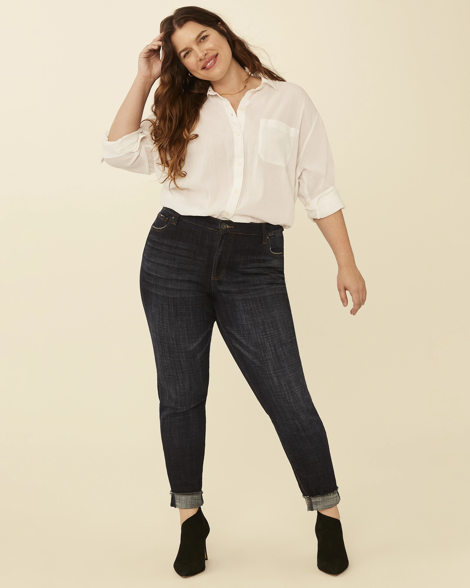 Jenny Straight-Leg Jeans | Dark Wash Premium Denim