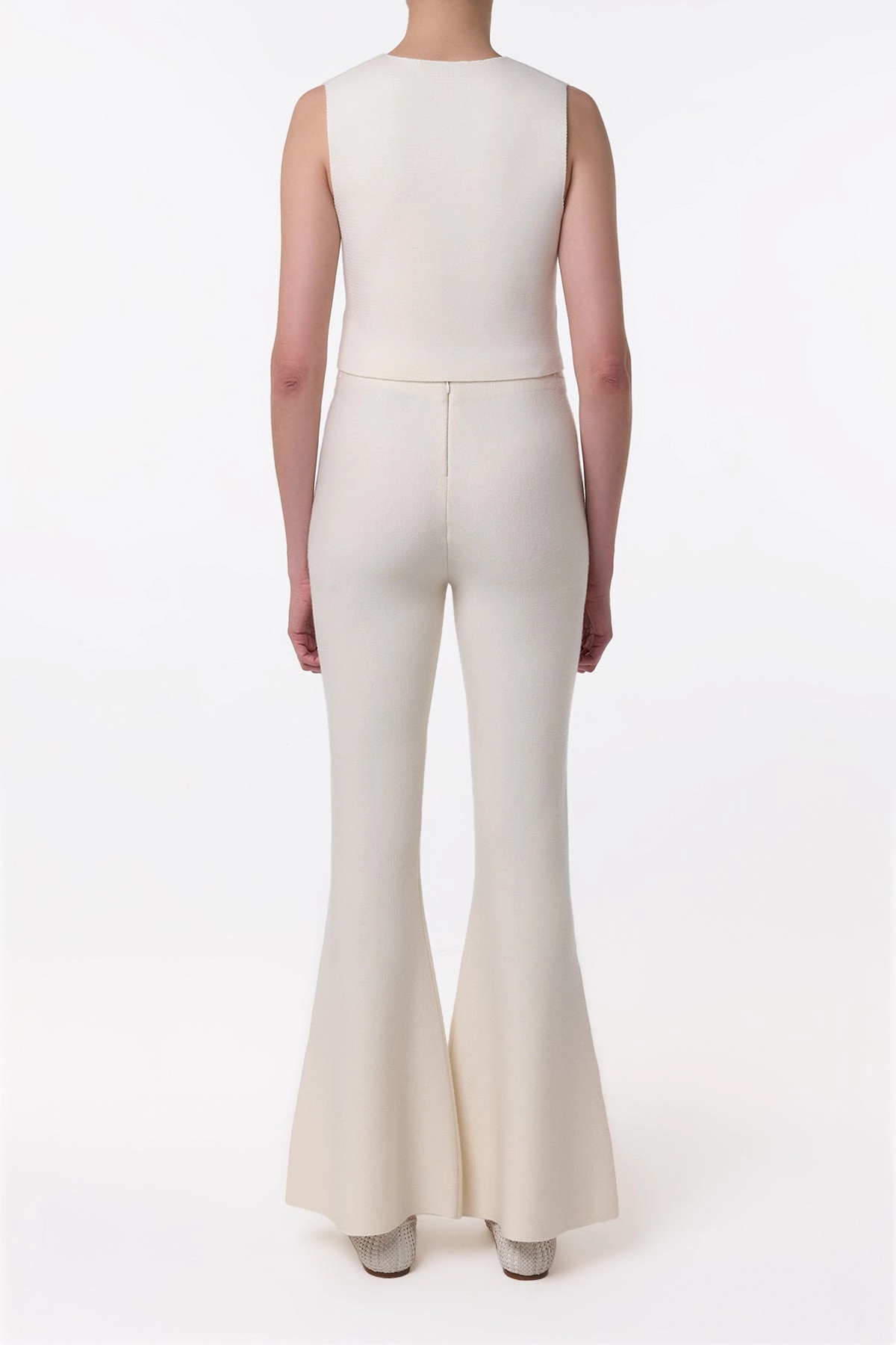 Styx Knit Vest in Ivory Merino Wool Cashmere Cozy Mood