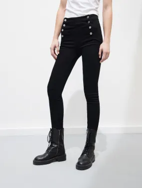 Decorative Buttons Skinny Jeans Acid Wash Effect Classic Vibe