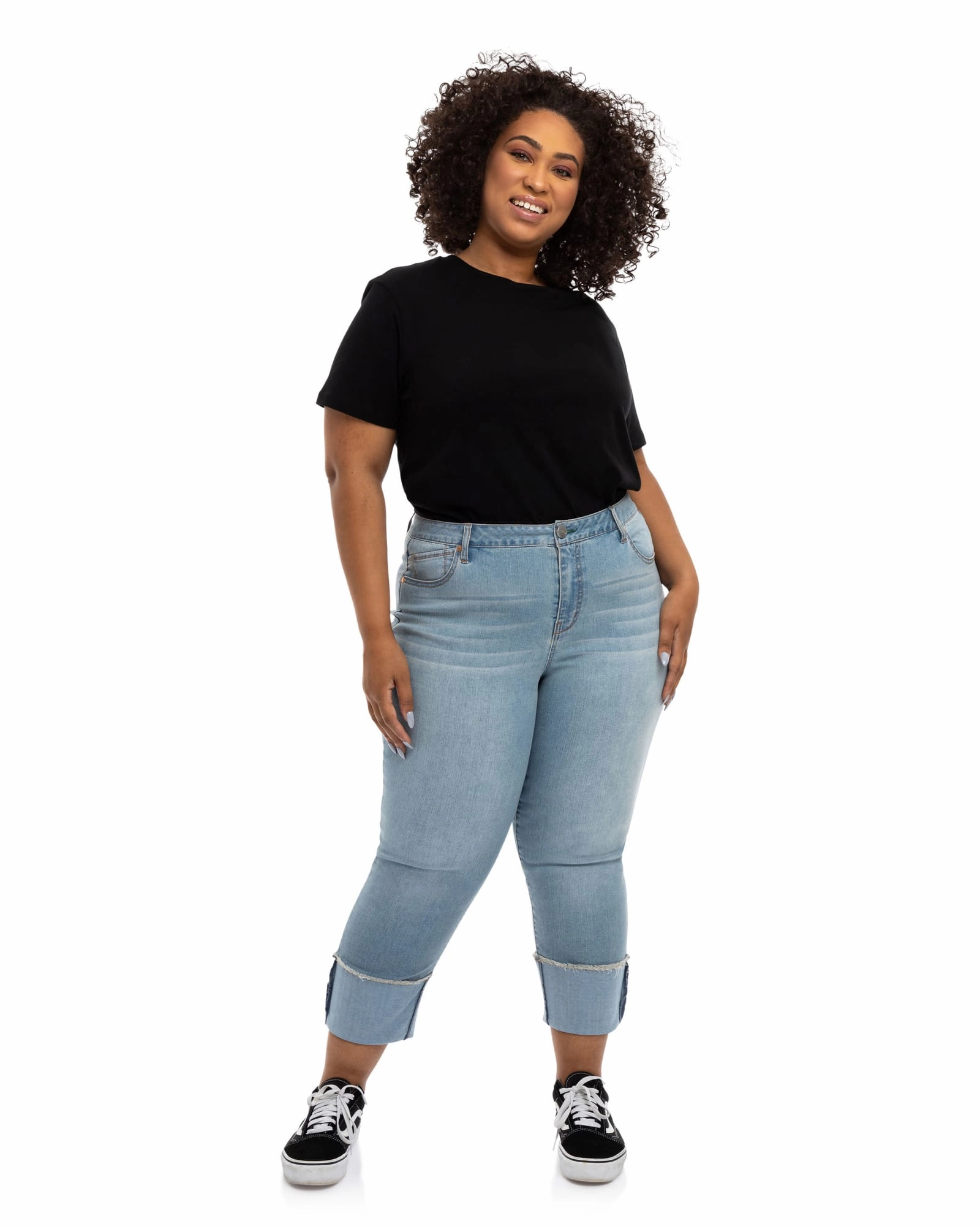 Sharp Edge No Gap Waist Sheila Mid Rise Crop Straight Jean | Caley