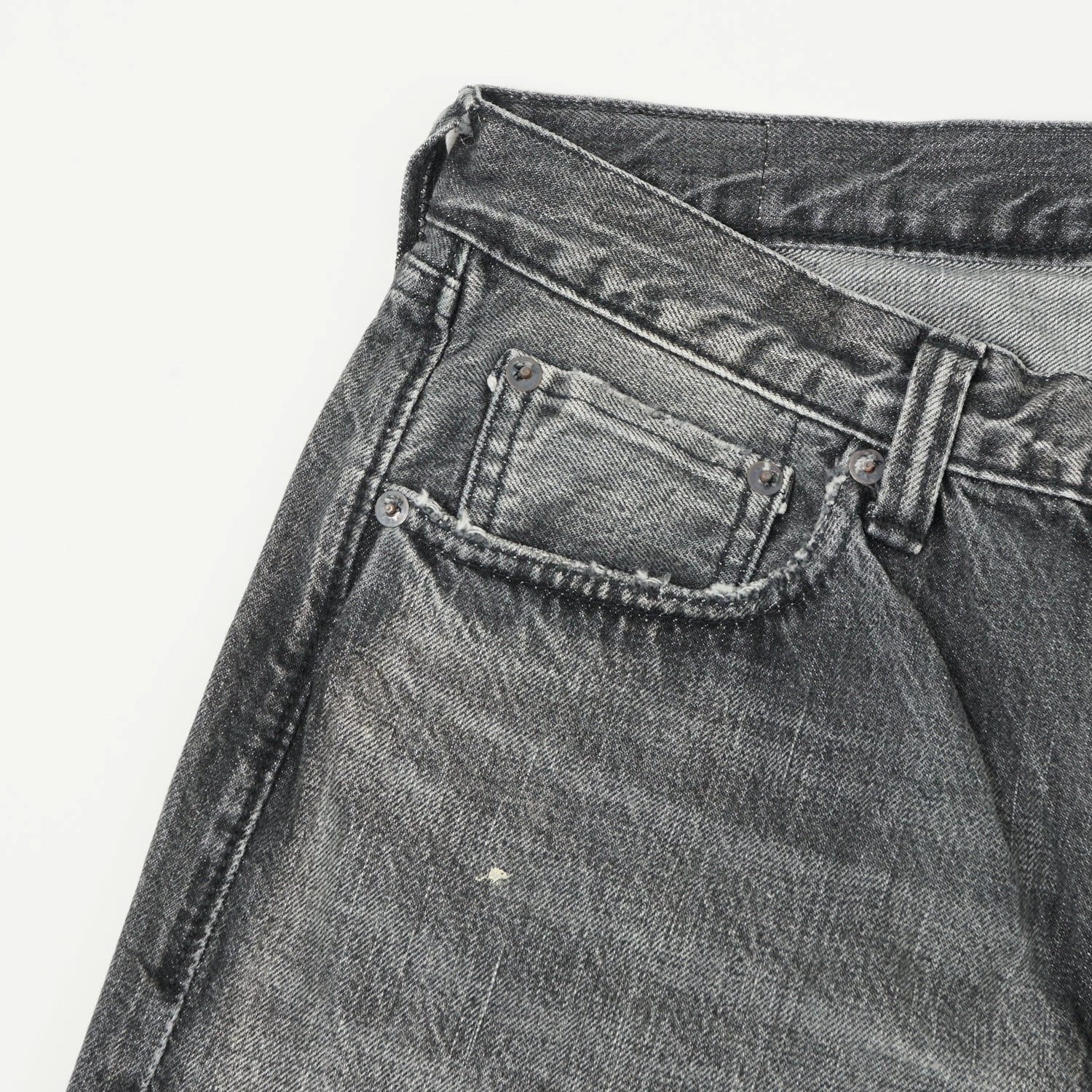 Dynamic Style Full Count 1101 13.75oz Loose Straight Jean - Black 'Splatter Dartford' Wash