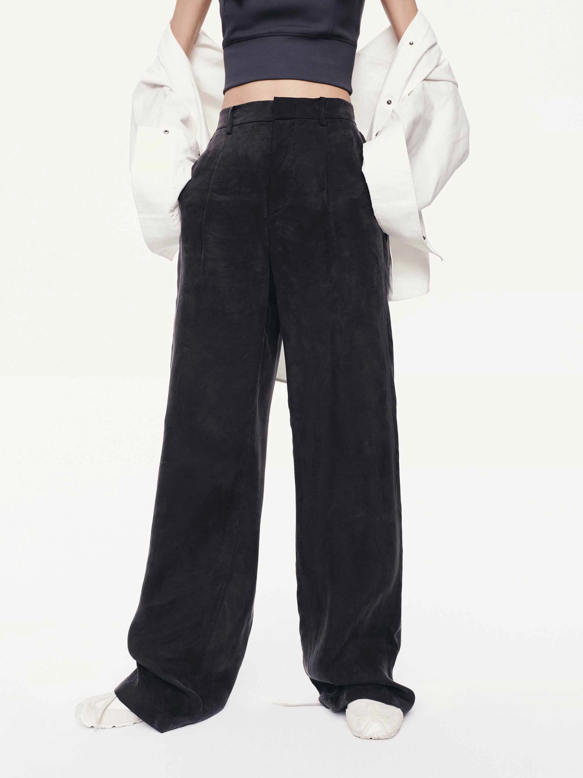 Suede Texture Straight Pants SeamlessConstruction
