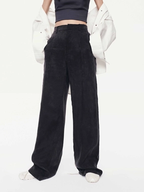 Suede Texture Straight Pants SeamlessConstruction