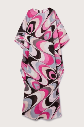 Flexible Layers Travel Fit Onde Print Cotton Kaftan