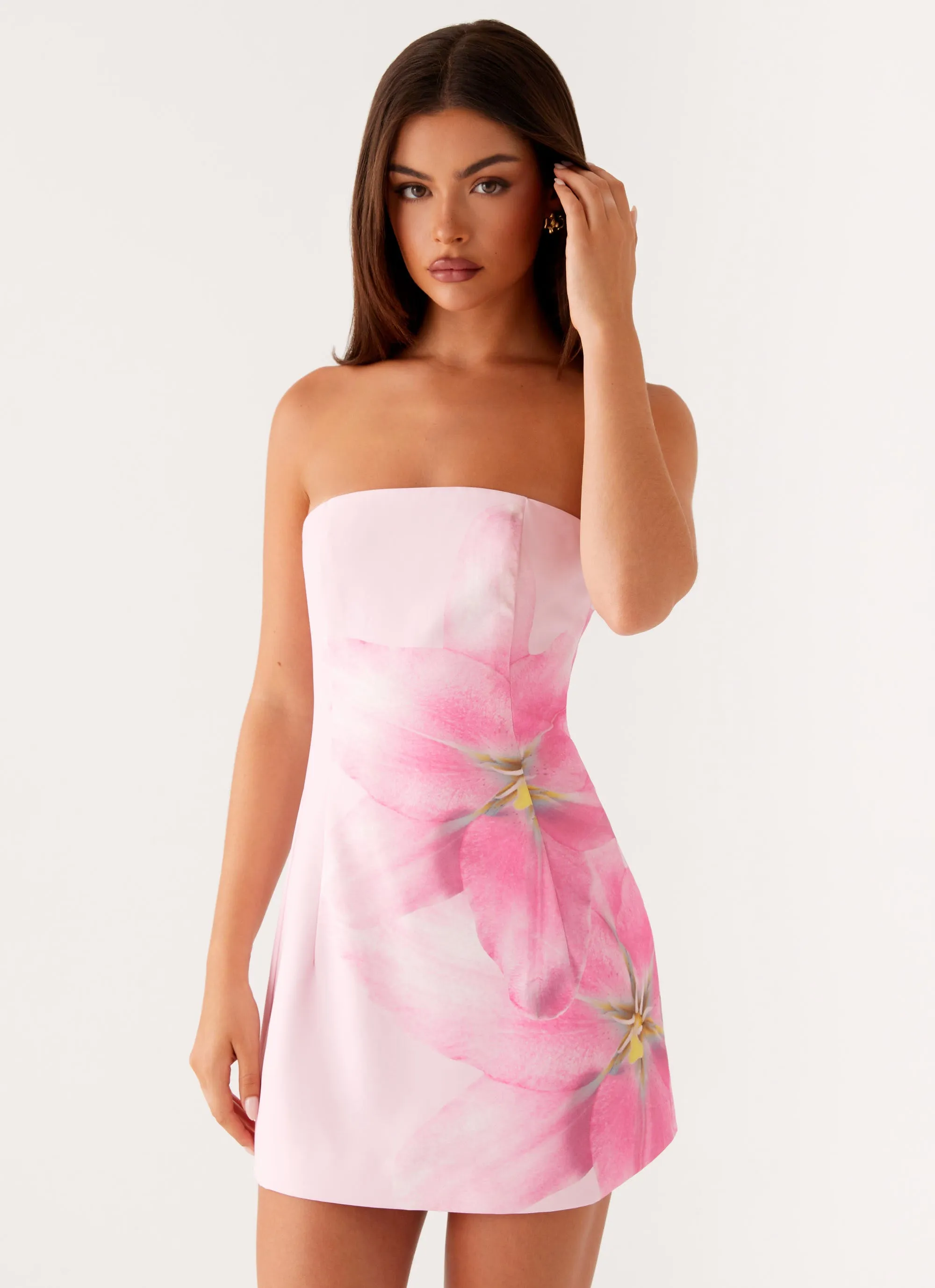 Soft Fit Wear Luxe Fabric Sugar Rush Strapless Mini Dress - Pink