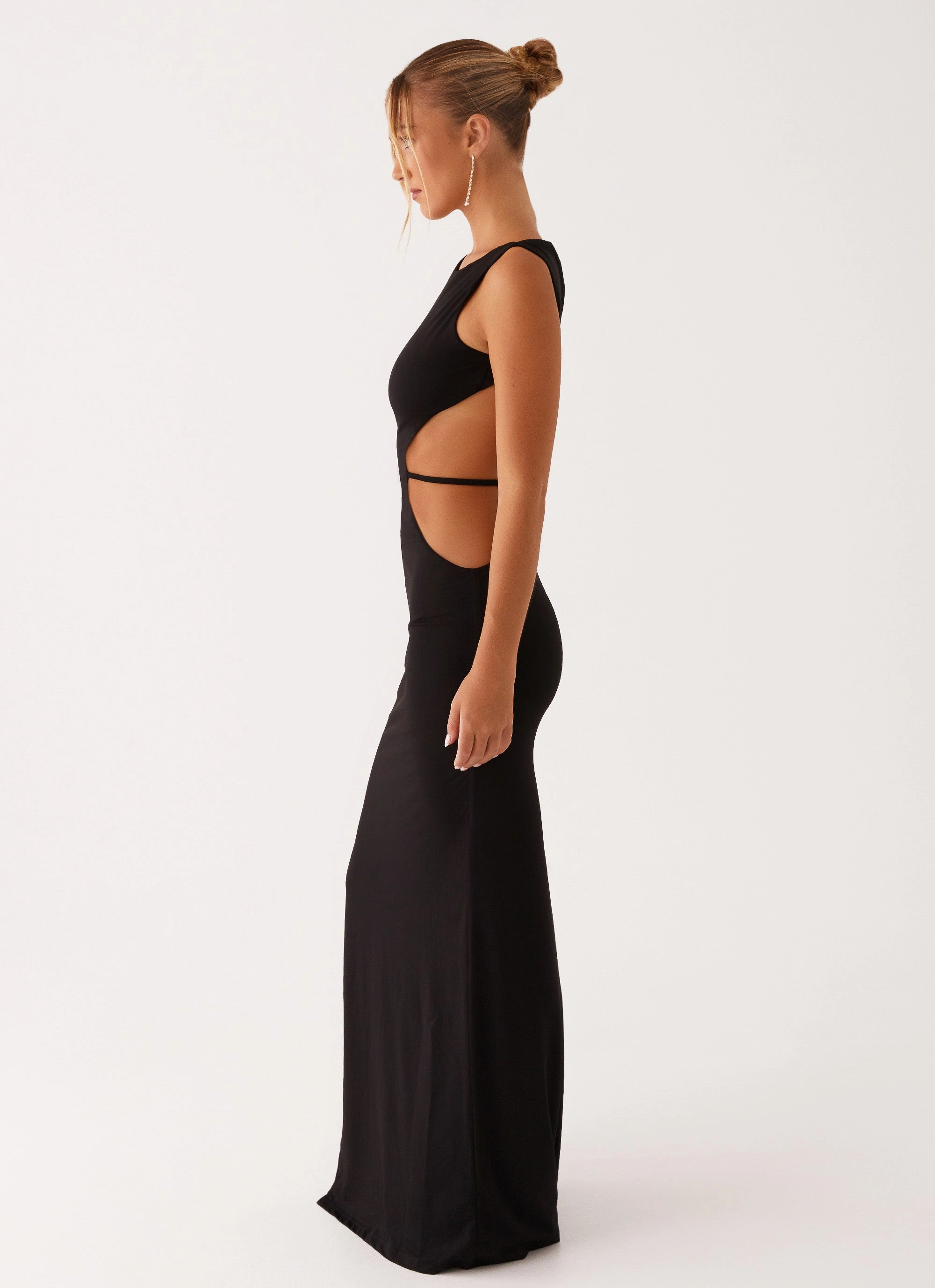 Beaded-Edge Easy Comfort Look Sutton Maxi Dress - Black