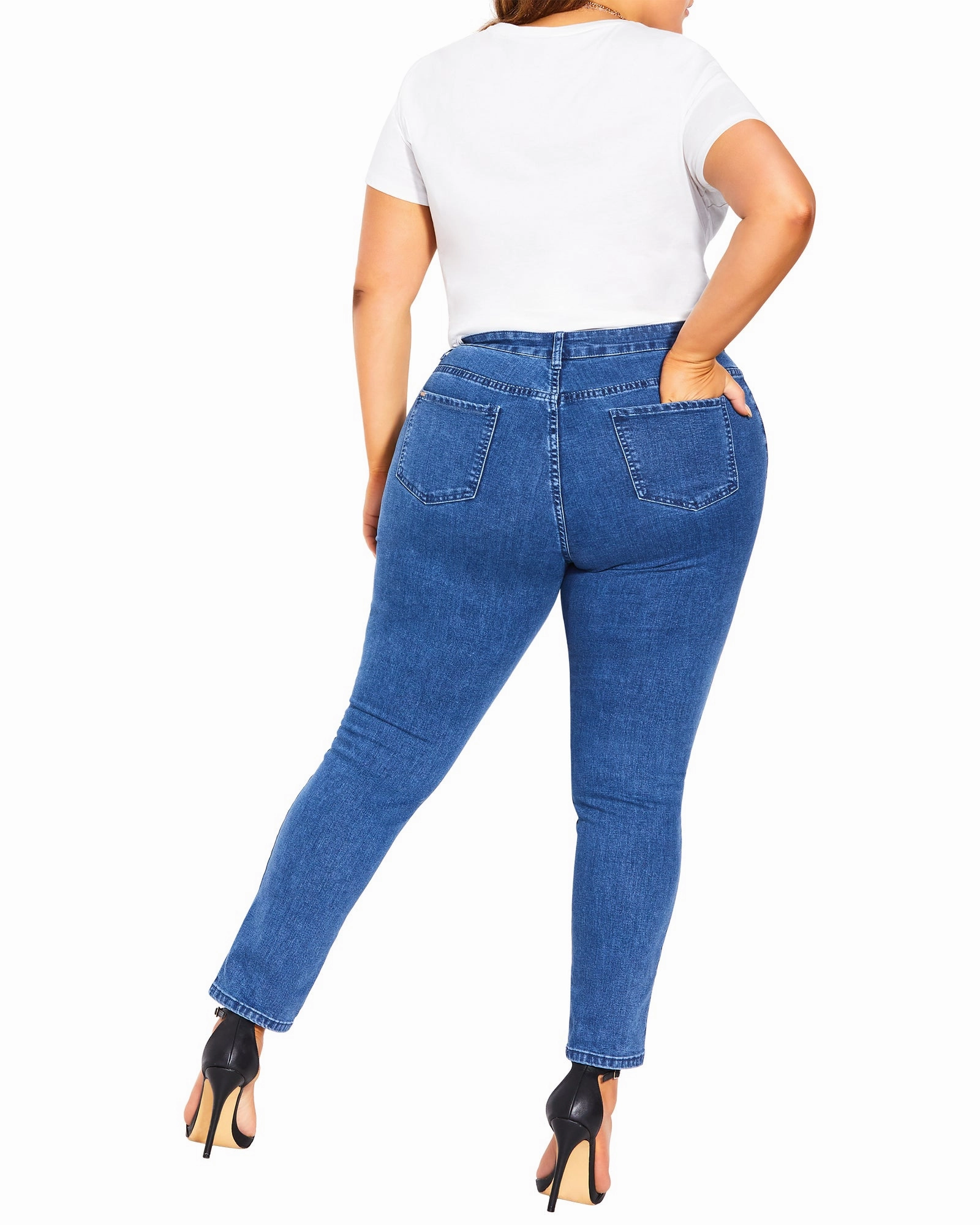 Azalea Buckle Detail Skinny Jean | Medium Wash Cool Outfit Formal Adult Fashion