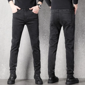 Winter Warmth Durable Softened Texture West Louis? Stretch Slim Fit Fashion Designer Denim Jeans