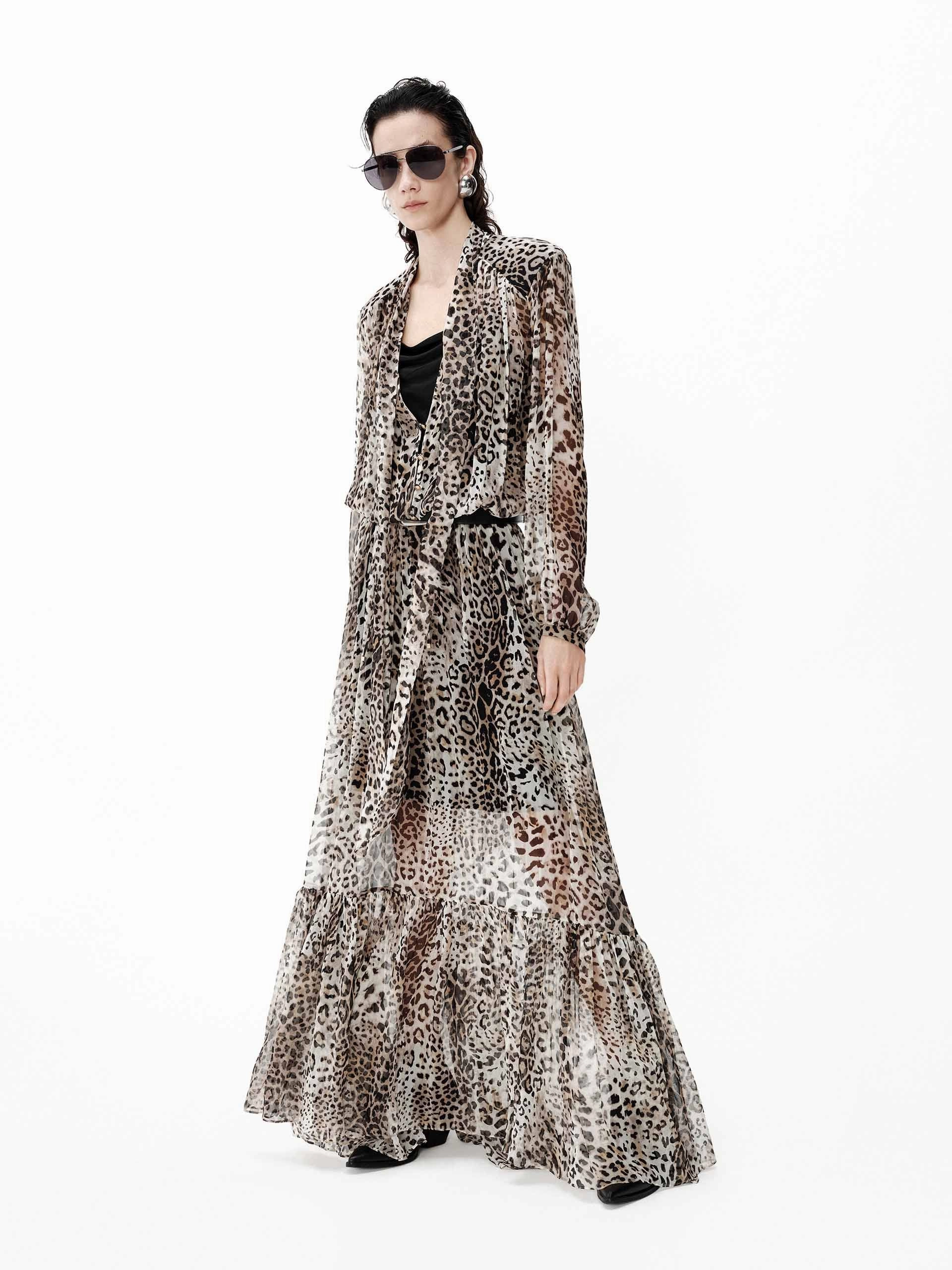 Silk Chiffon Maxi Dress Sleek Tone