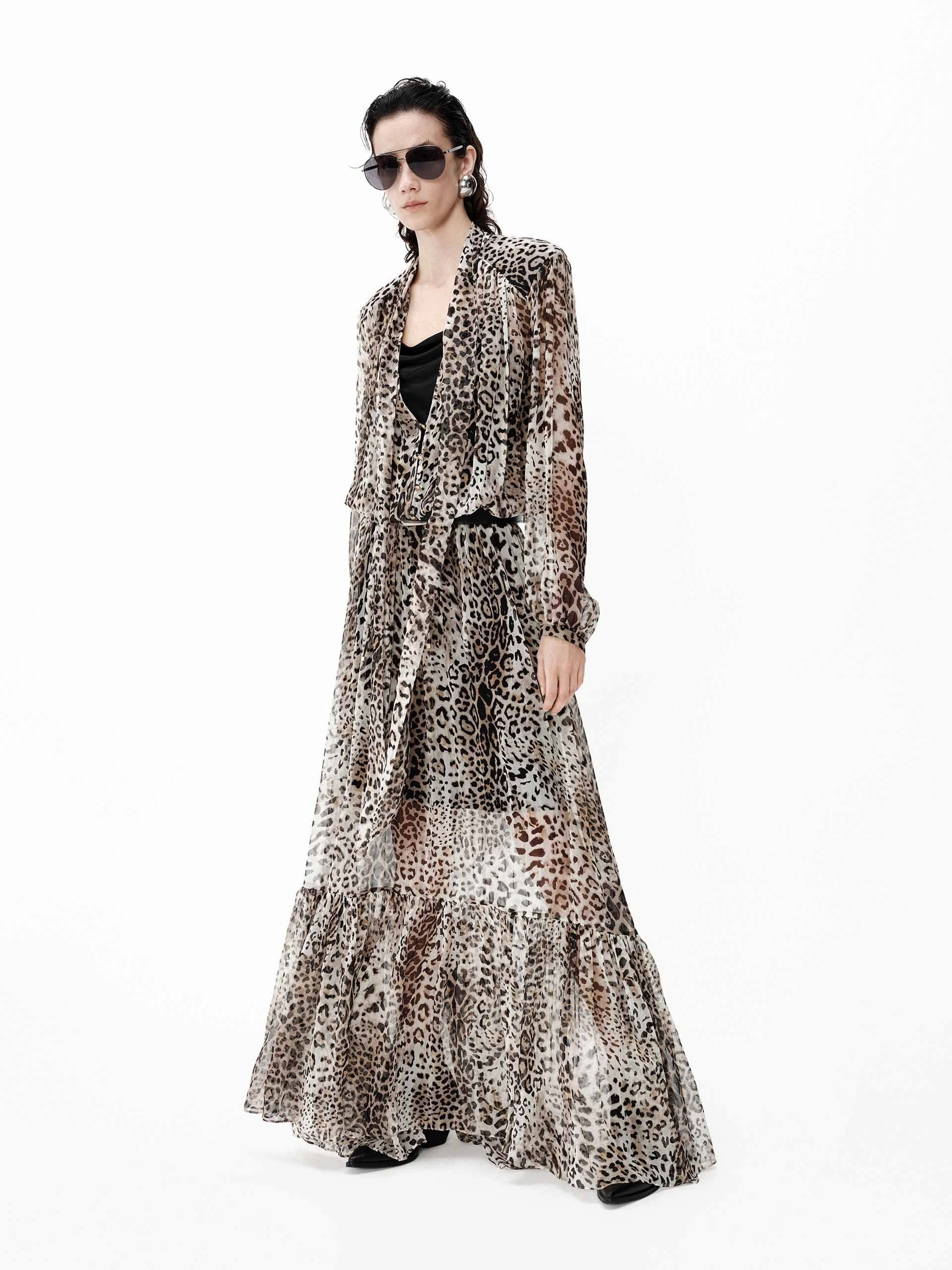 Silk Chiffon Maxi Dress Tailored Comfort Modern and Stylish